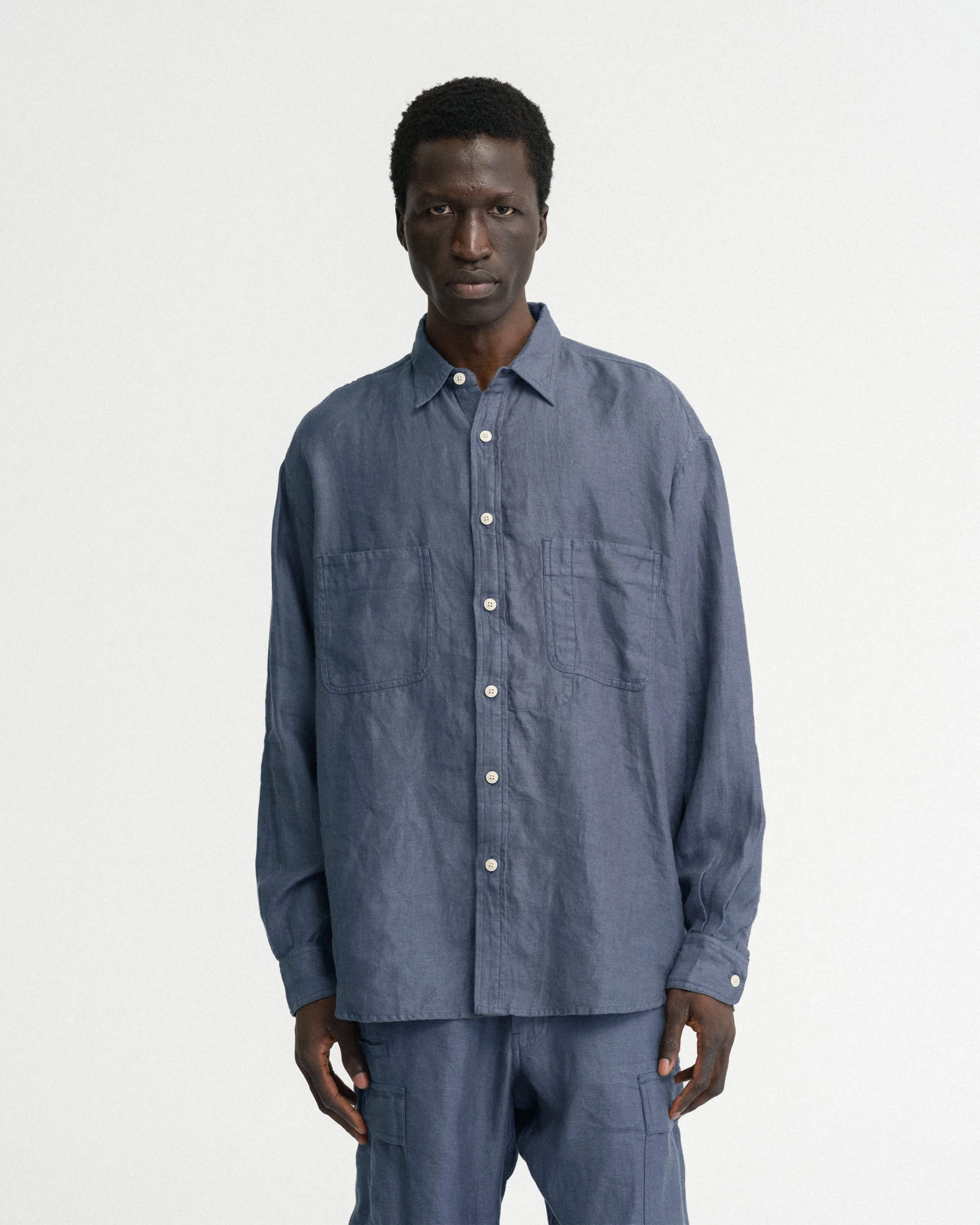 DURETTE UTILITY SHIRT - TURBULENCE SLATE LINEN TWILL - Image 2