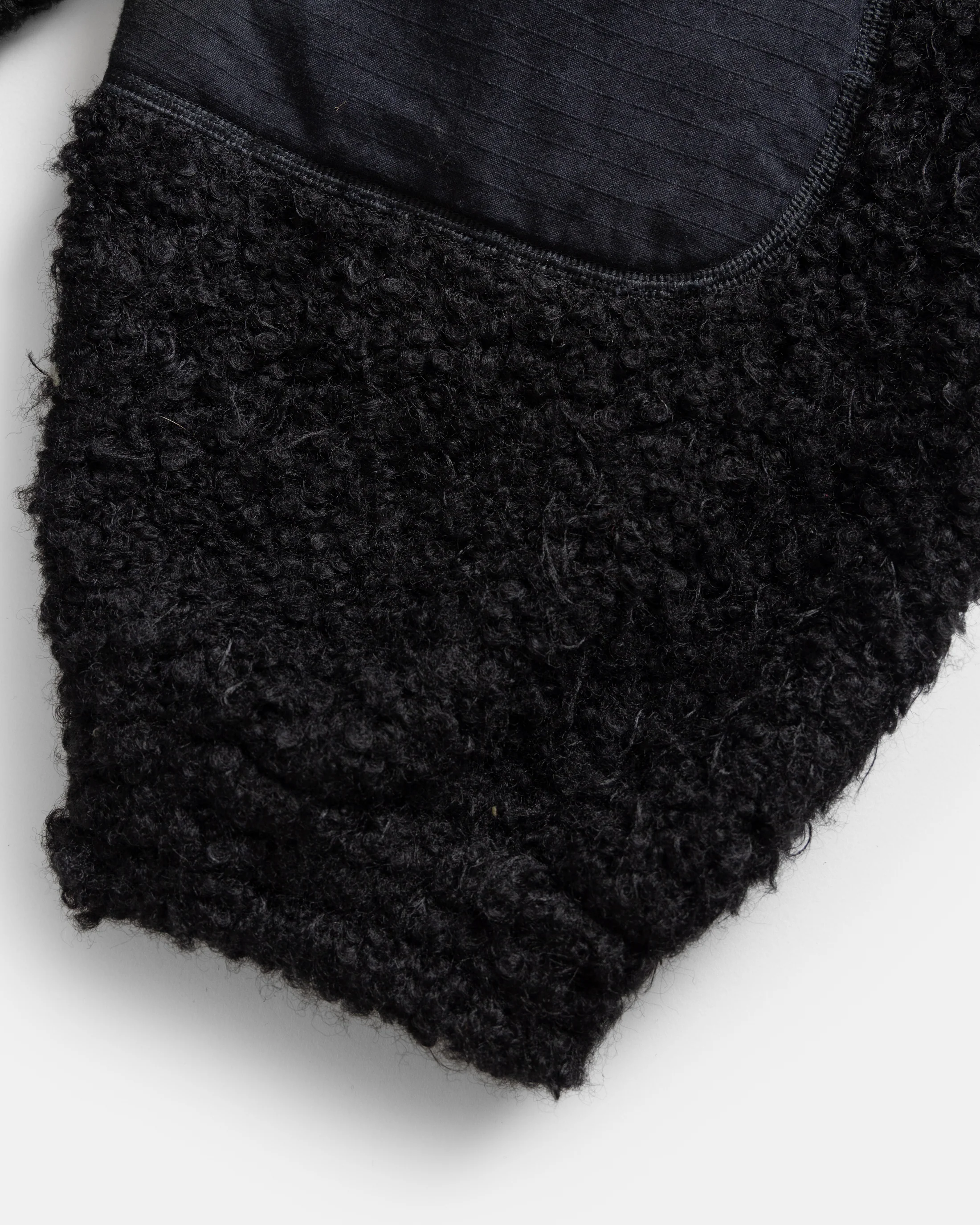 EAST STUDIES MS-110 ESCEP JACKET - ELFIN SADDLE "FOHAIR" BLENDED WOOLEN BOUCLÉ / WASHED BLACK RIPSTOP COTTON - Image 8