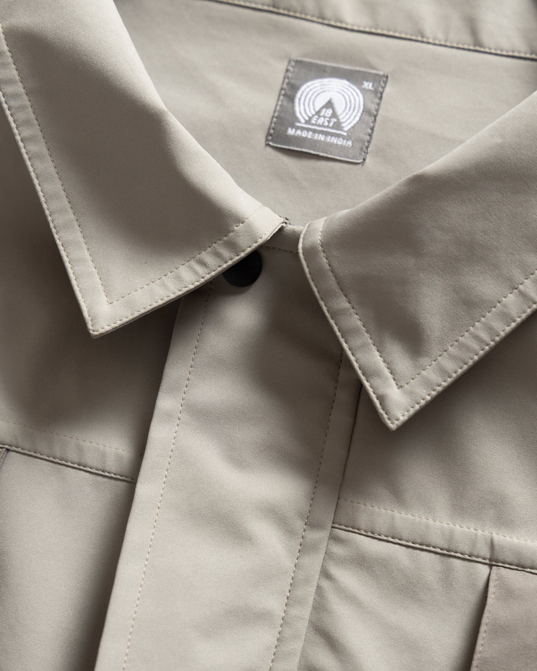 EAST STUDIES MS-120 SHIFT JACKET - STONE / MORCELLA WEATHER-REPELLENT 3L BONDED MEMBRANE - Image 2