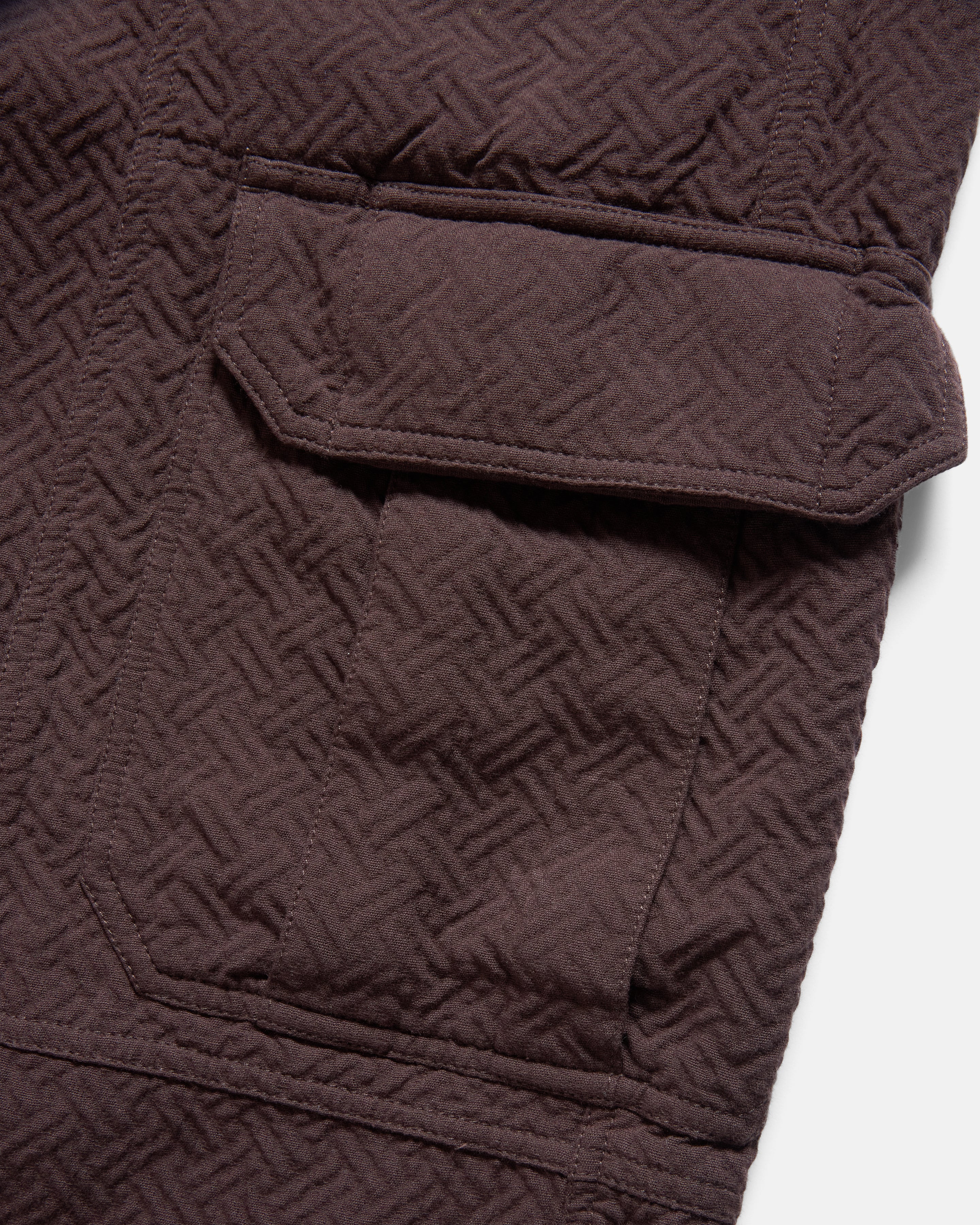 ELGIN CARGO PANT- UMBER DOUBLE WEAVE JACQUARD COTTON - Image 2