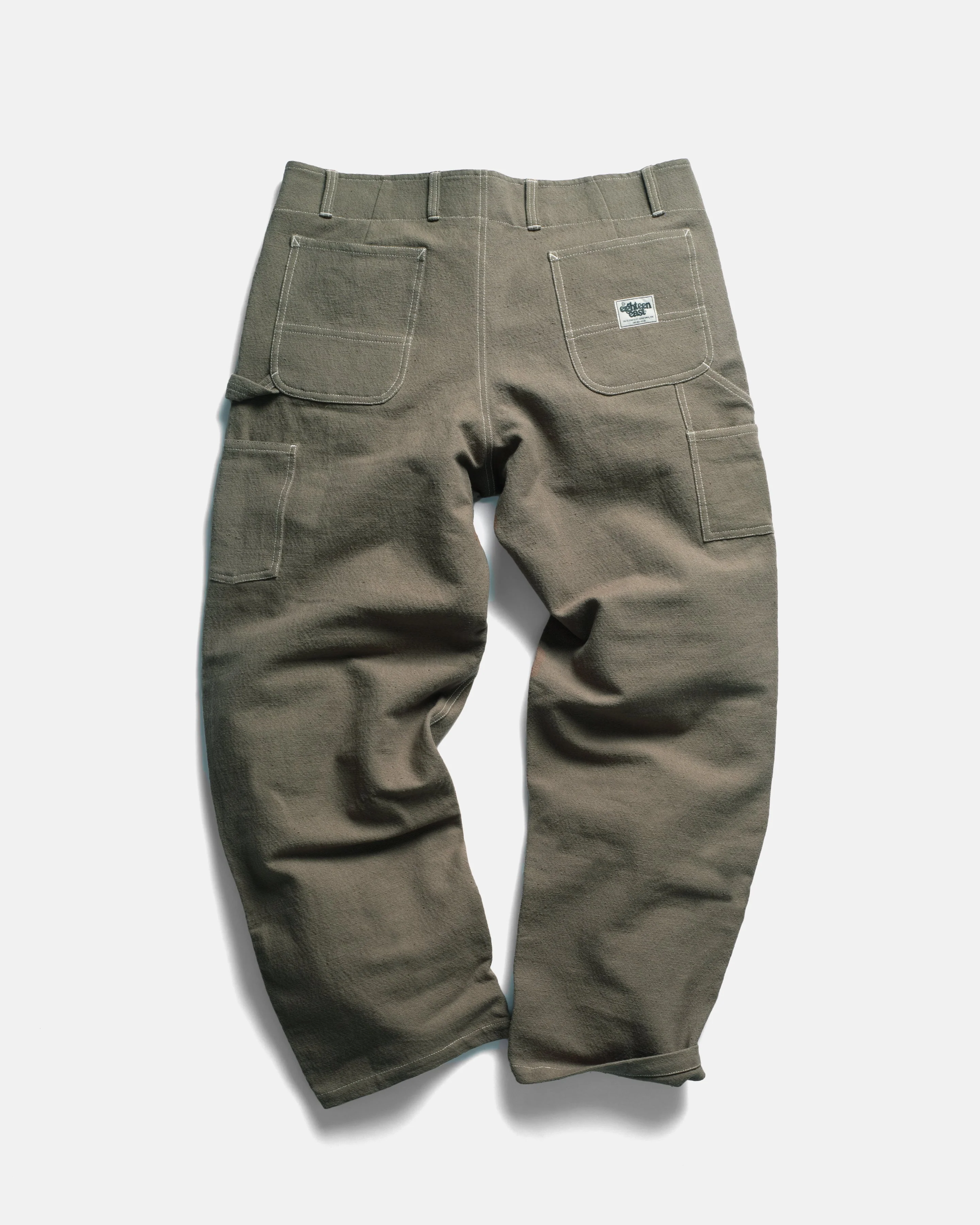 ELI HAND-EMBROIDERED DOUBLE KNEE WORK PANT - AGED SAGE HANDSPUN COTTON CANVAS - Image 10