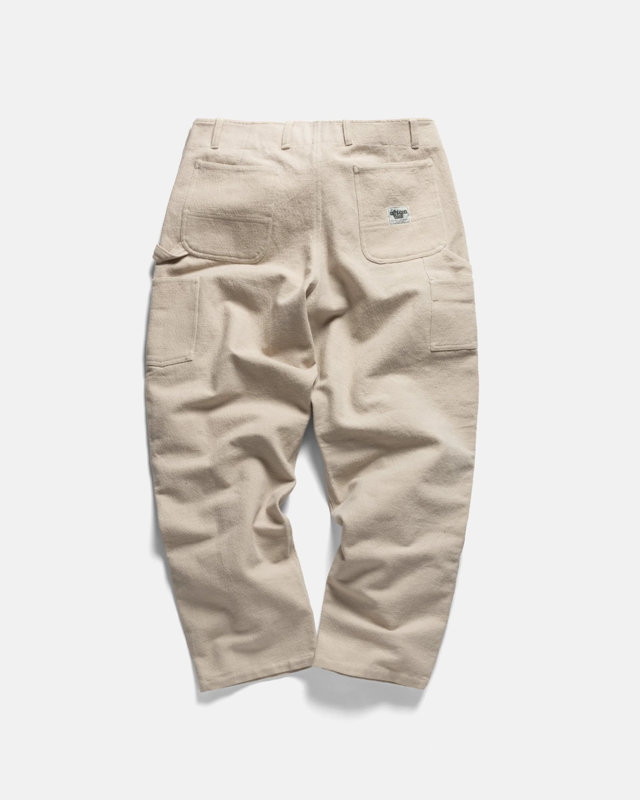 ELI HAND-EMBROIDERED DOUBLE KNEE WORK PANT - AGED SAND HANDSPUN COTTON CANVAS - Image 3