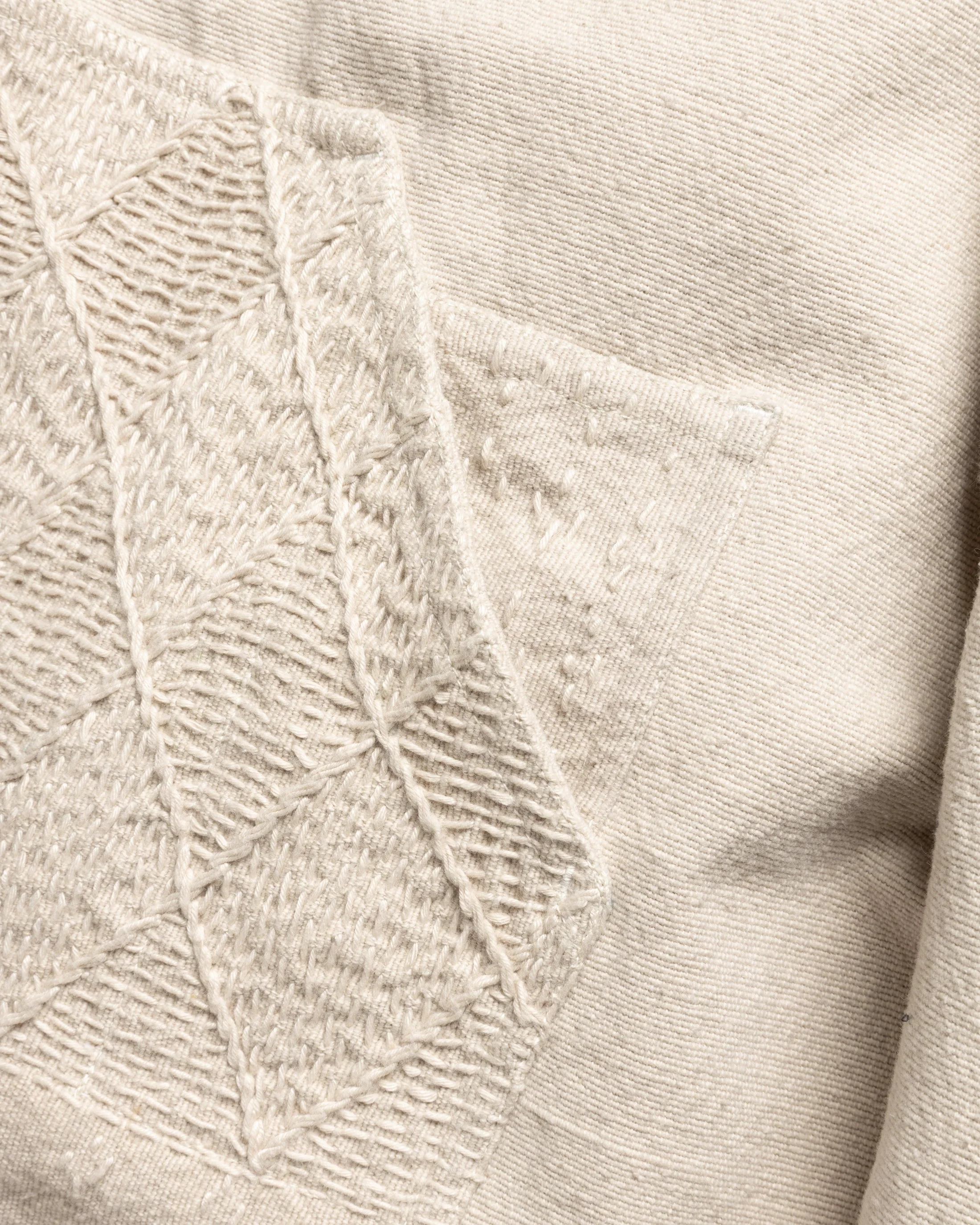 ELI HAND-EMBROIDERED DOUBLE KNEE WORK PANT - AGED SAND HANDSPUN COTTON CANVAS - Image 5