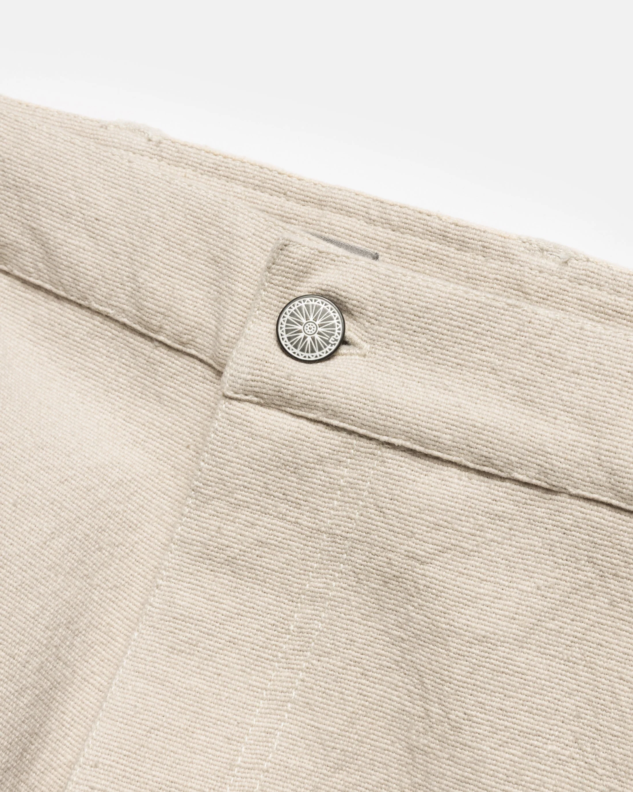 ELI HAND-EMBROIDERED DOUBLE KNEE WORK PANT - AGED SAND HANDSPUN COTTON CANVAS - Image 9