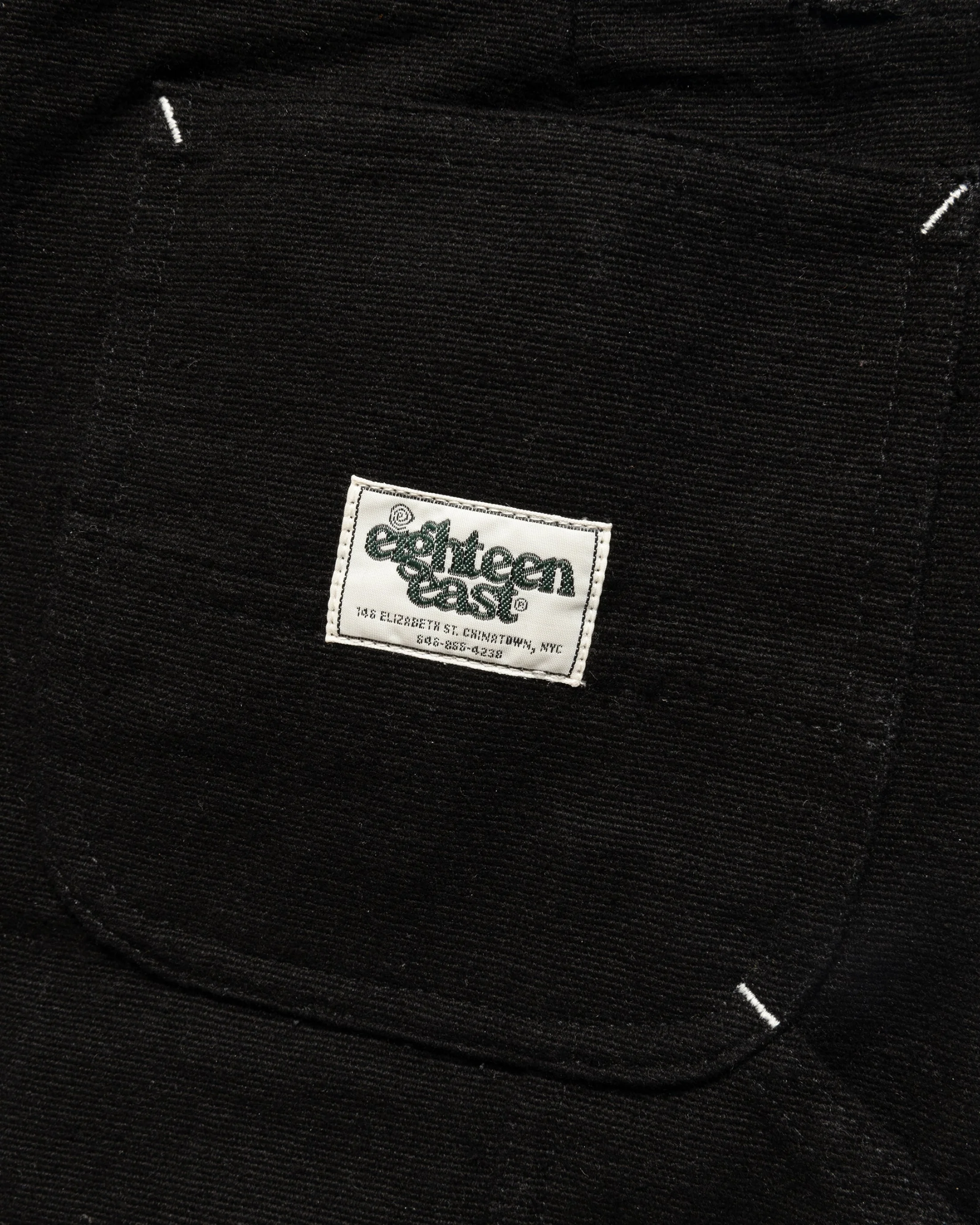ELI HAND-EMBROIDERED DOUBLE KNEE WORK PANT - BLACK HANDSPUN COTTON CANVAS - Image 13