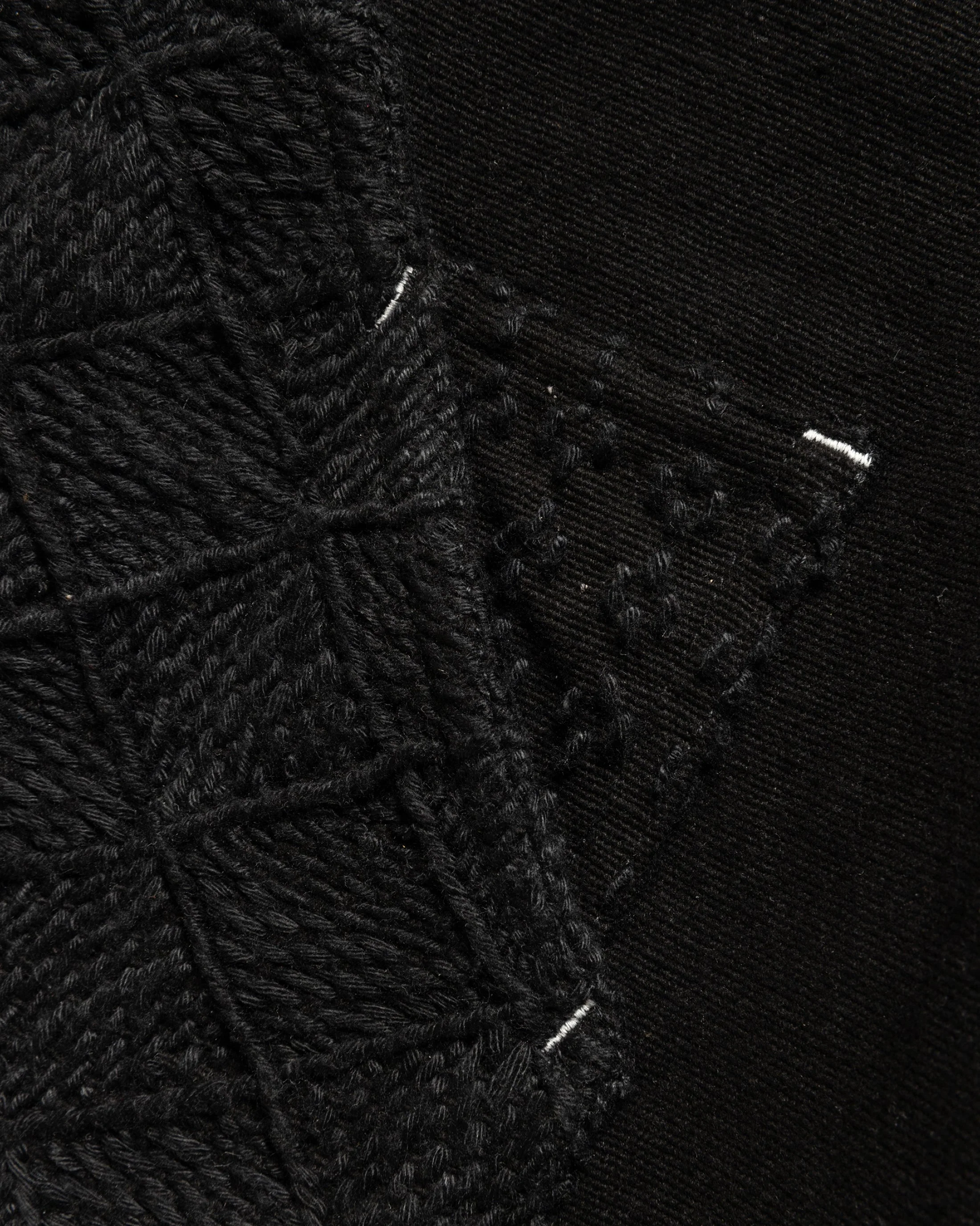 ELI HAND-EMBROIDERED DOUBLE KNEE WORK PANT - BLACK HANDSPUN COTTON CANVAS - Image 9