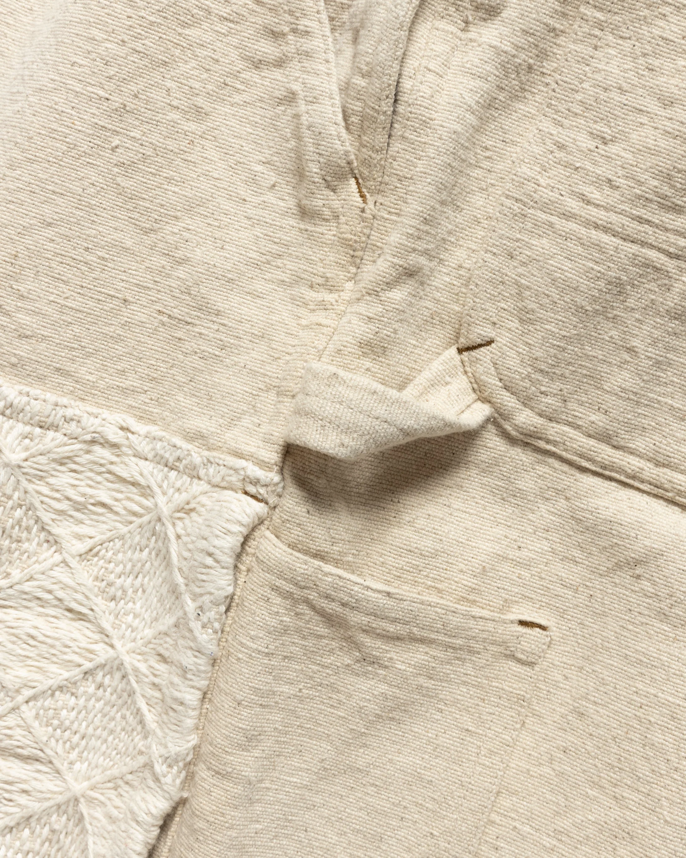 ELI HAND-EMBROIDERED DOUBLE KNEE WORK PANT - UNDYED ECRU HANDSPUN COTTON CANVAS - Image 12