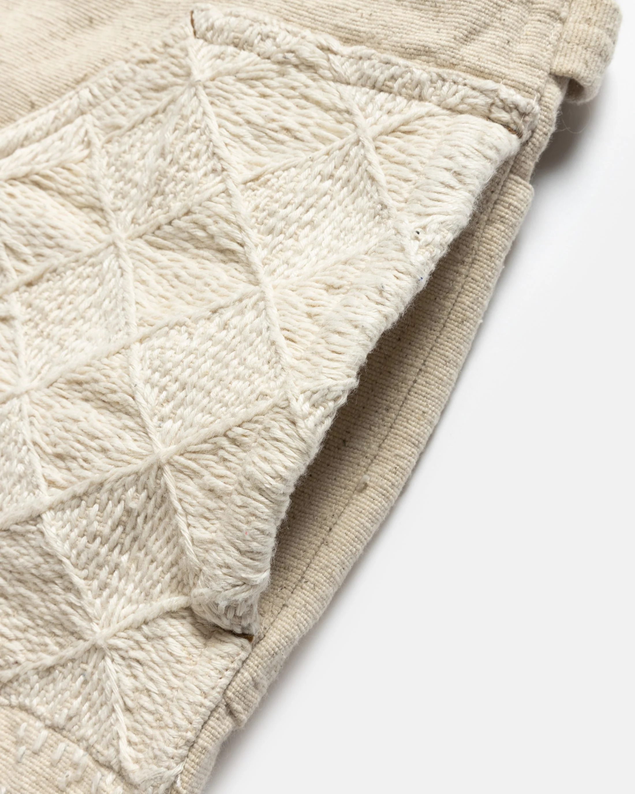 ELI HAND-EMBROIDERED DOUBLE KNEE WORK PANT - UNDYED ECRU HANDSPUN COTTON CANVAS - Image 9