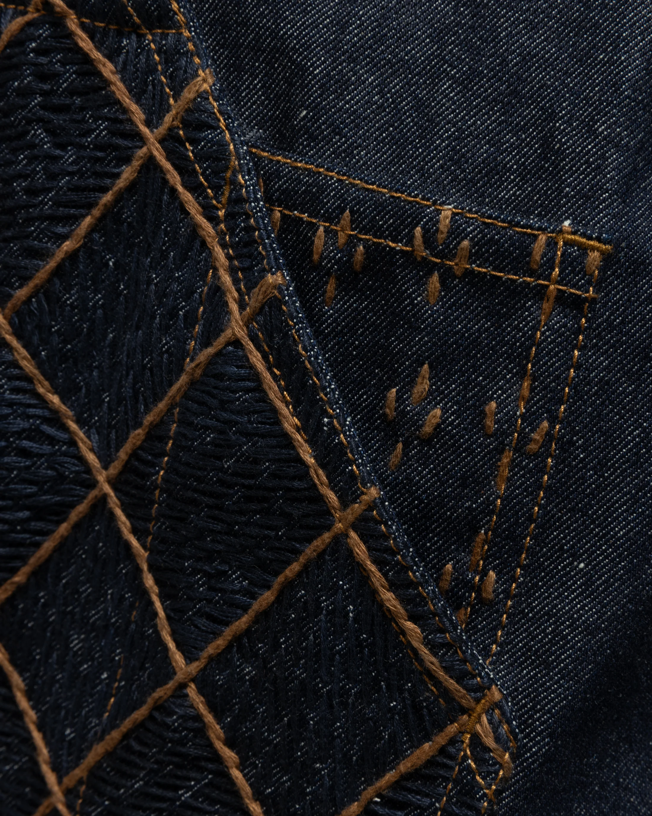 ELI HAND-EMBROIDERED DOUBLE KNEE WORK PANT - 13oz. RAW DENIM - Image 12