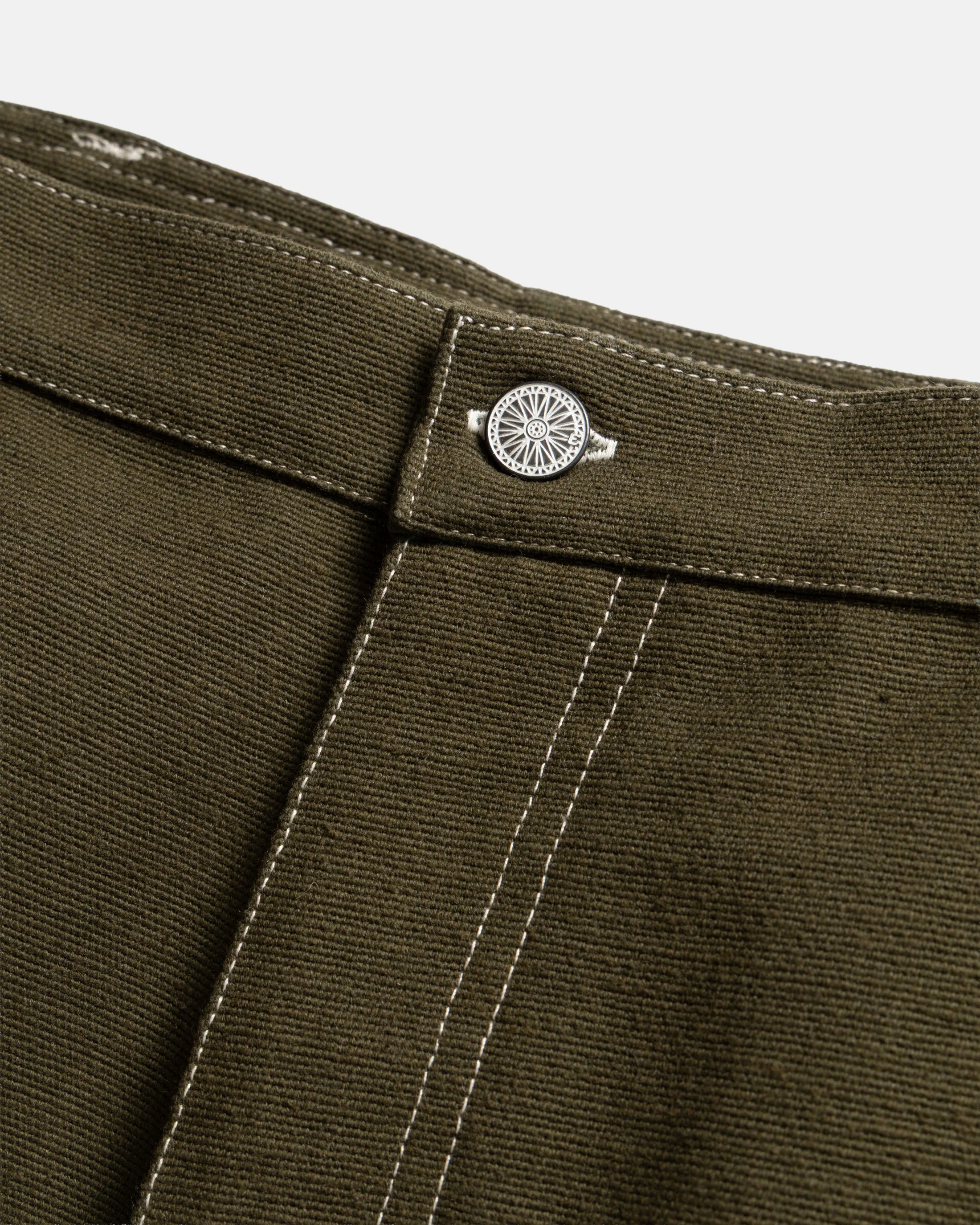 ELI HAND-EMBROIDERED DOUBLE KNEE WORK PANT - IVY GREEN HANDSPUN COTTON CANVAS - Image 2