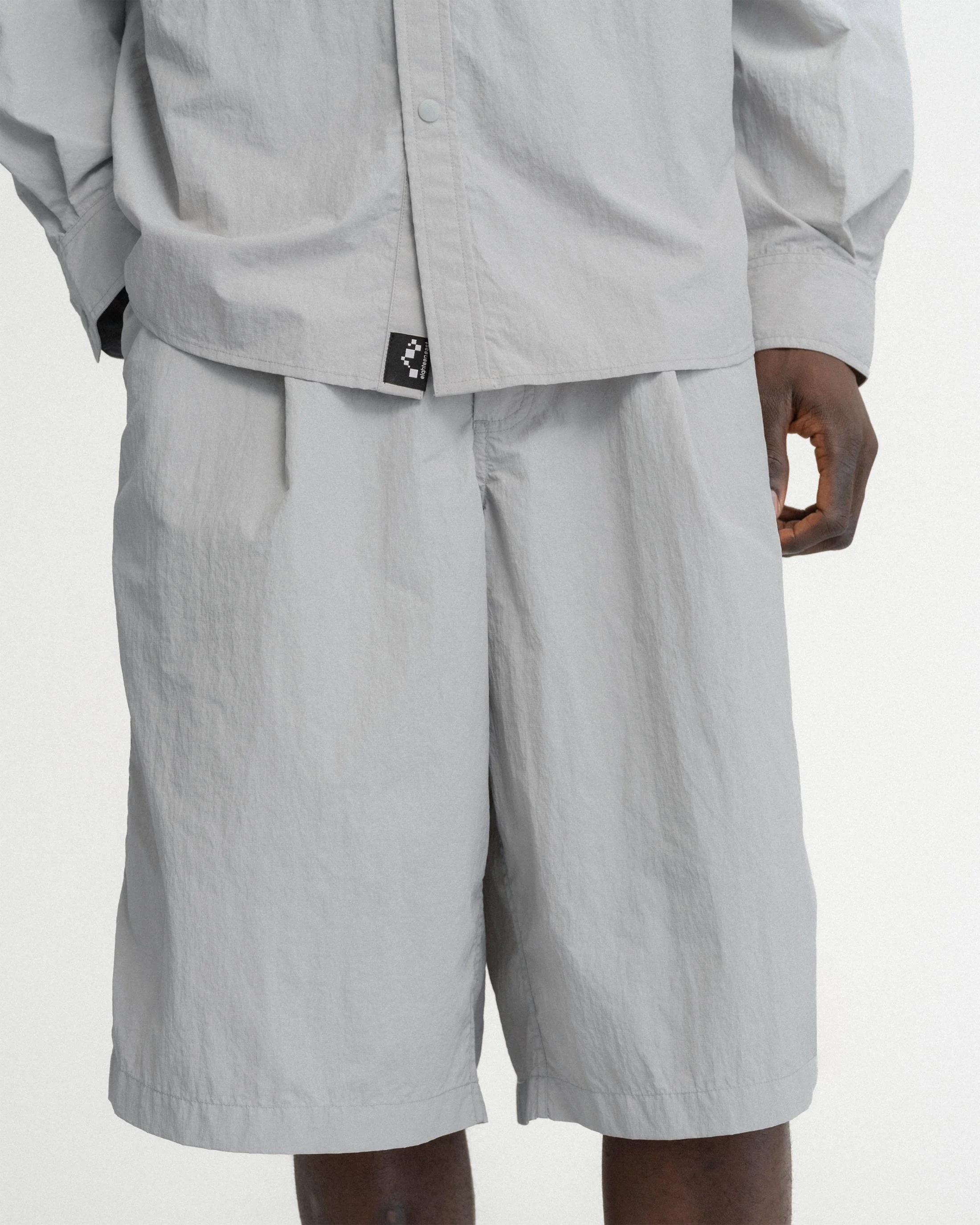 EMERY PLEATED BIG SHORTS - FOG GRAY FEATHERWEIGHT MICRO RIPSTOP NYLON - Image 6