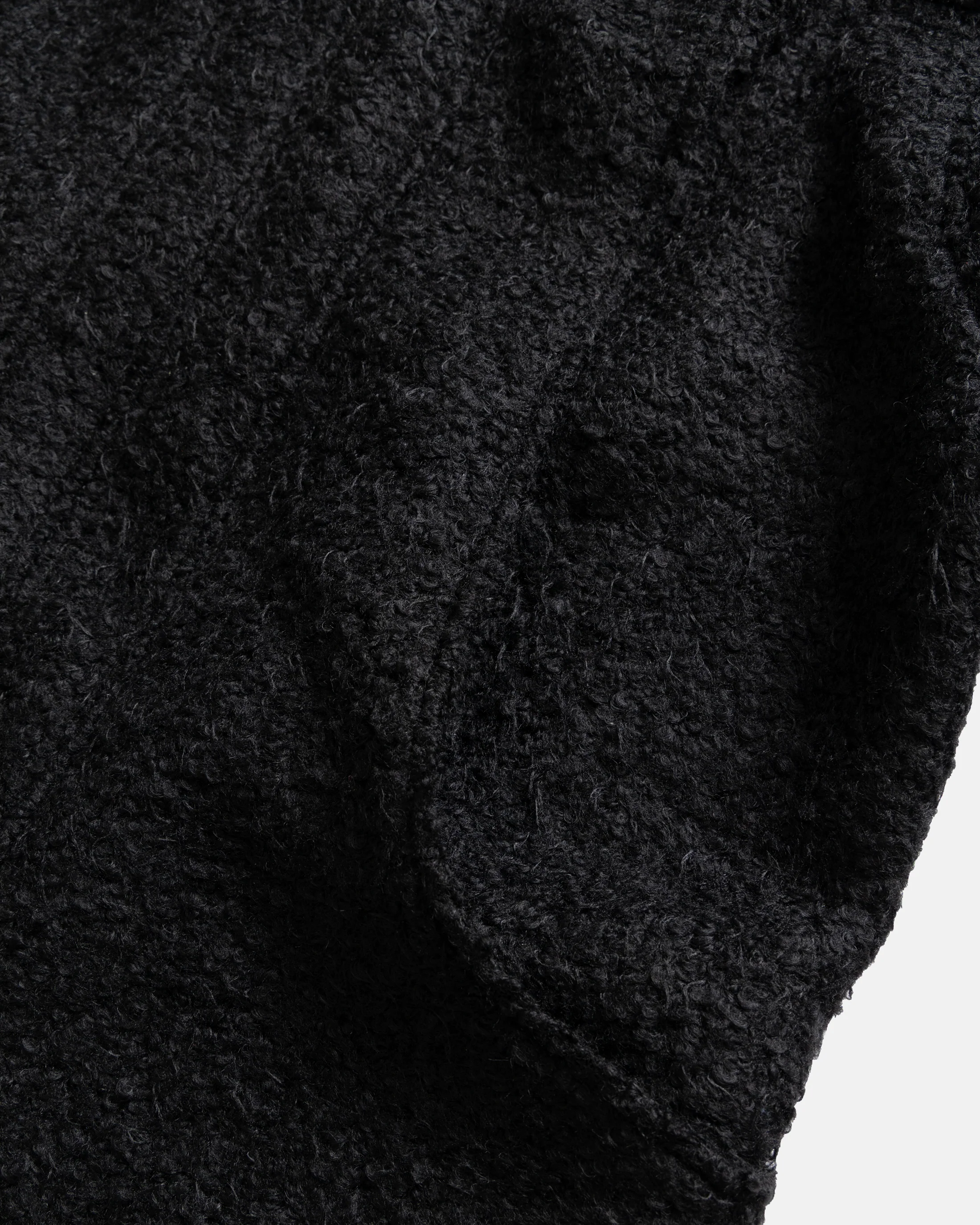 FABRY PANELED TOPCOAT - BLACK "FOHAIR" BLENDED WOOLEN BOUCLÉ - Image 8