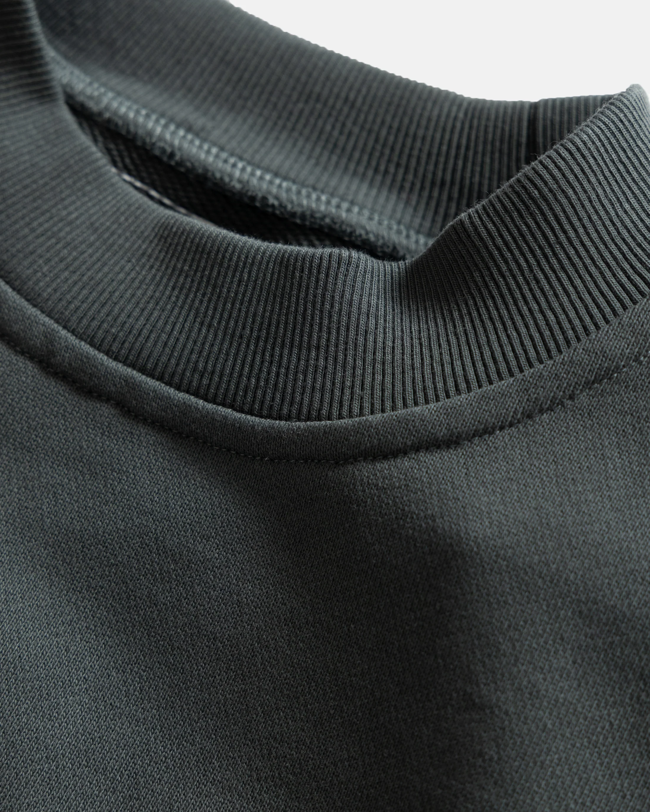 18 EAST x TRUSTEVER FERMI HAND-EMBROIDERED CREWNECK SWEATSHIRT - DEEP FOLIAGE / TRAVERTINE 19oz. ALL COTTON LOOPBACK TERRY FLEECE - Image 3