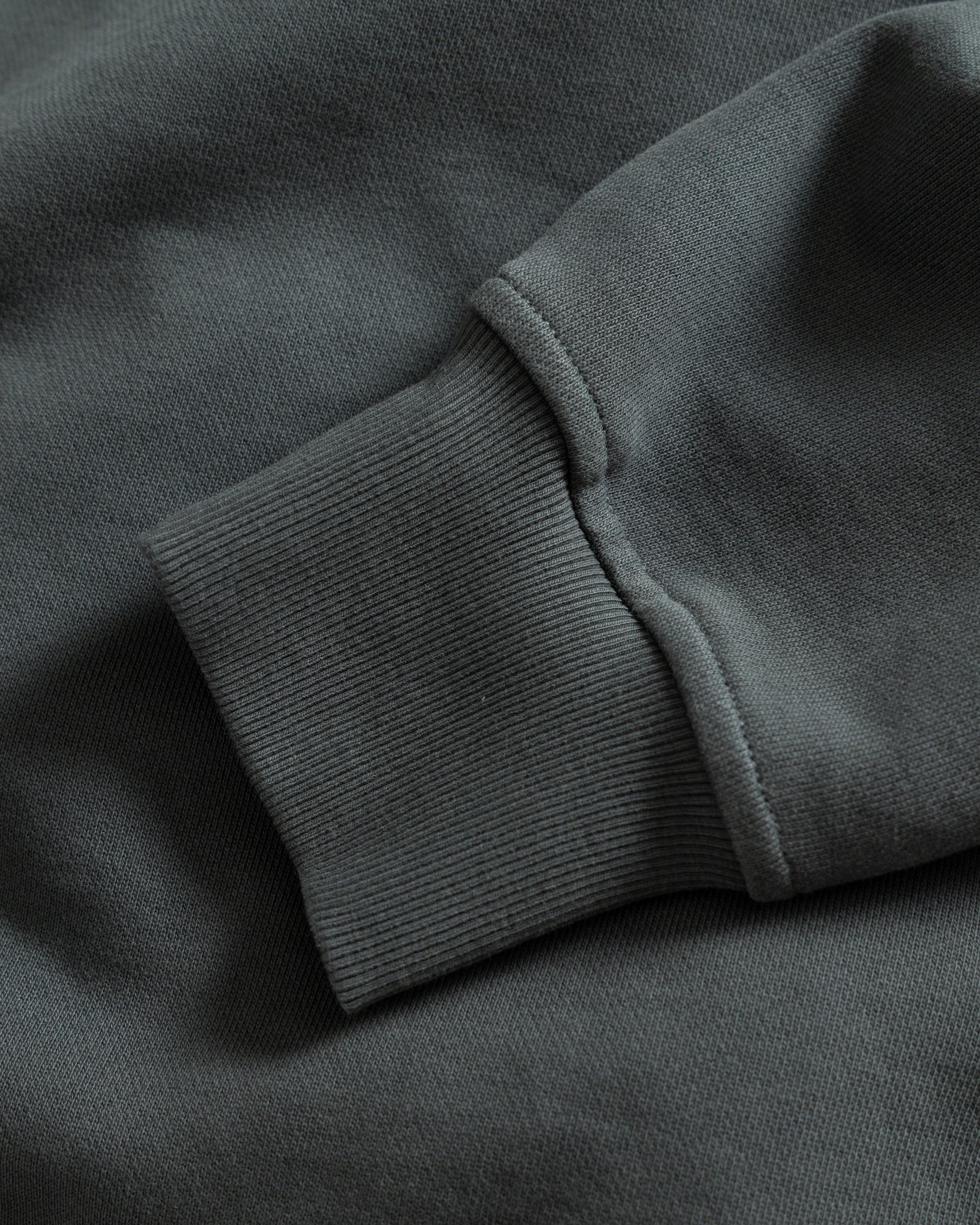 18 EAST x TRUSTEVER FERMI HAND-EMBROIDERED CREWNECK SWEATSHIRT - DEEP FOLIAGE / TRAVERTINE 19oz. ALL COTTON LOOPBACK TERRY FLEECE - Image 5