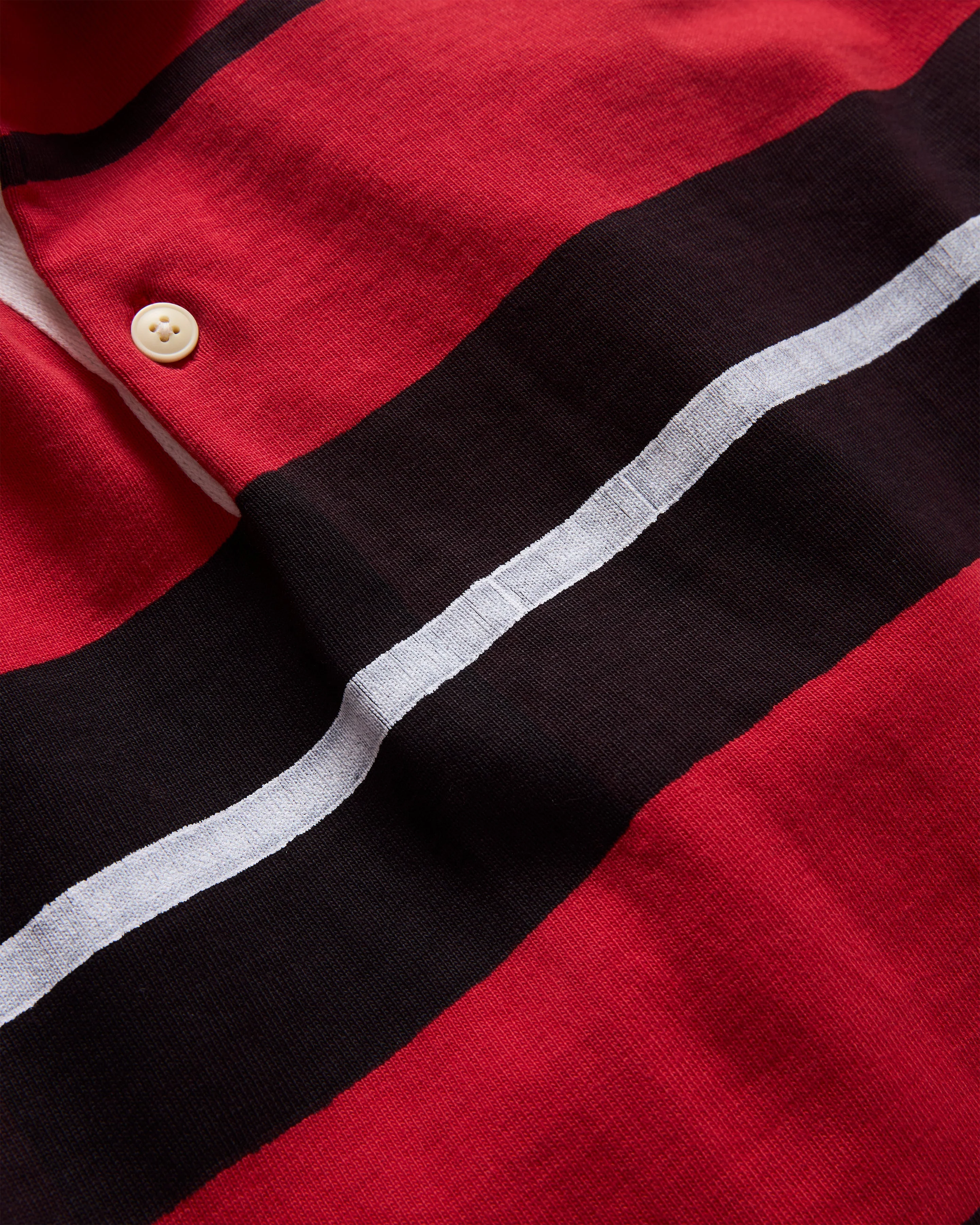 FISKE L/S RUGBY - DAN & WHIT'S RED / MIDNIGHT NAVY / WHITE BLOCK-PRINTED HEAVYWEIGHT COTTON JERSEY - Image 4
