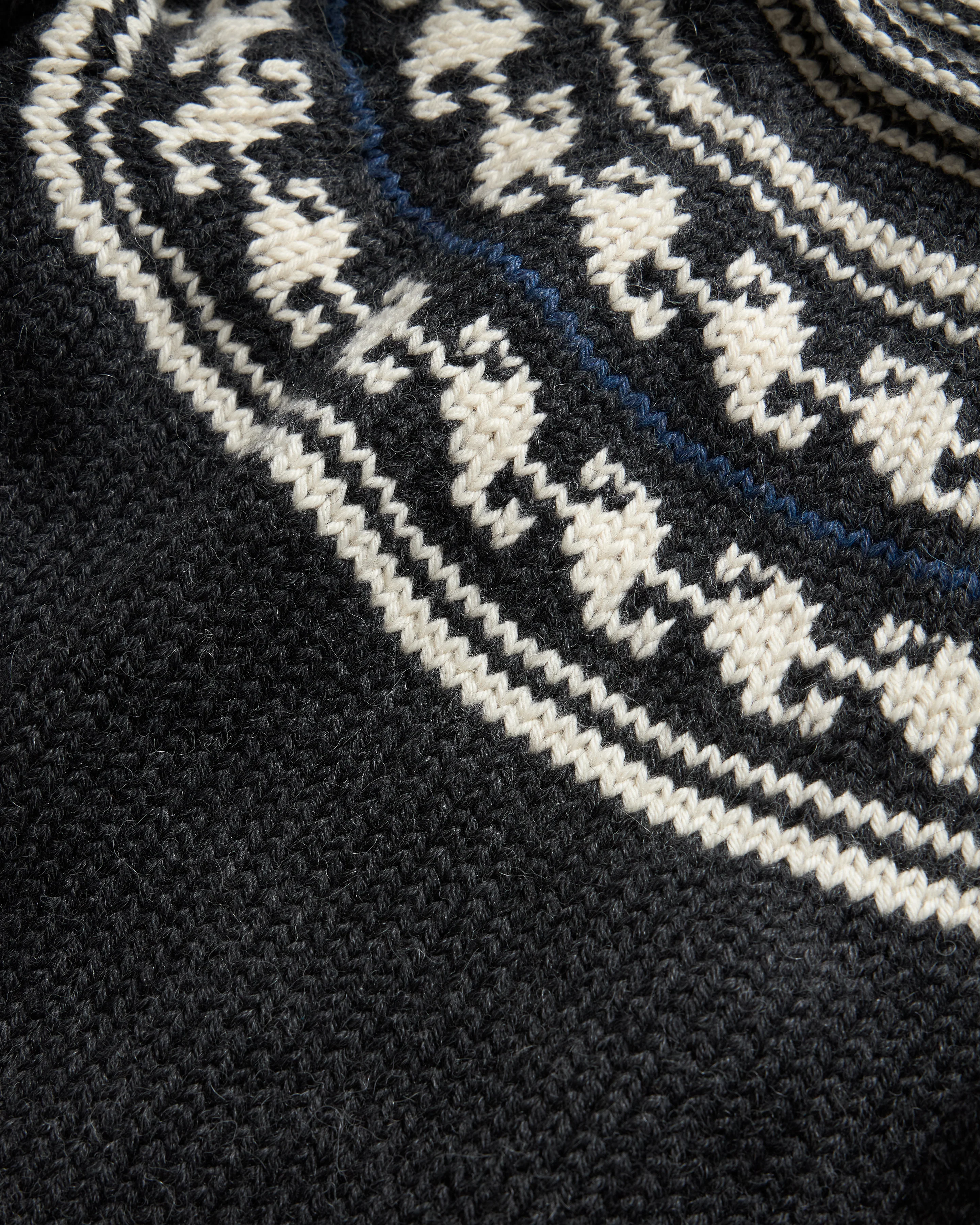FRANKO FAIRISLE ROLLNECK SWEATER - SLATE GRAY / ECRU / INDIGO HANDLOOM BABY ALPACA - Image 3