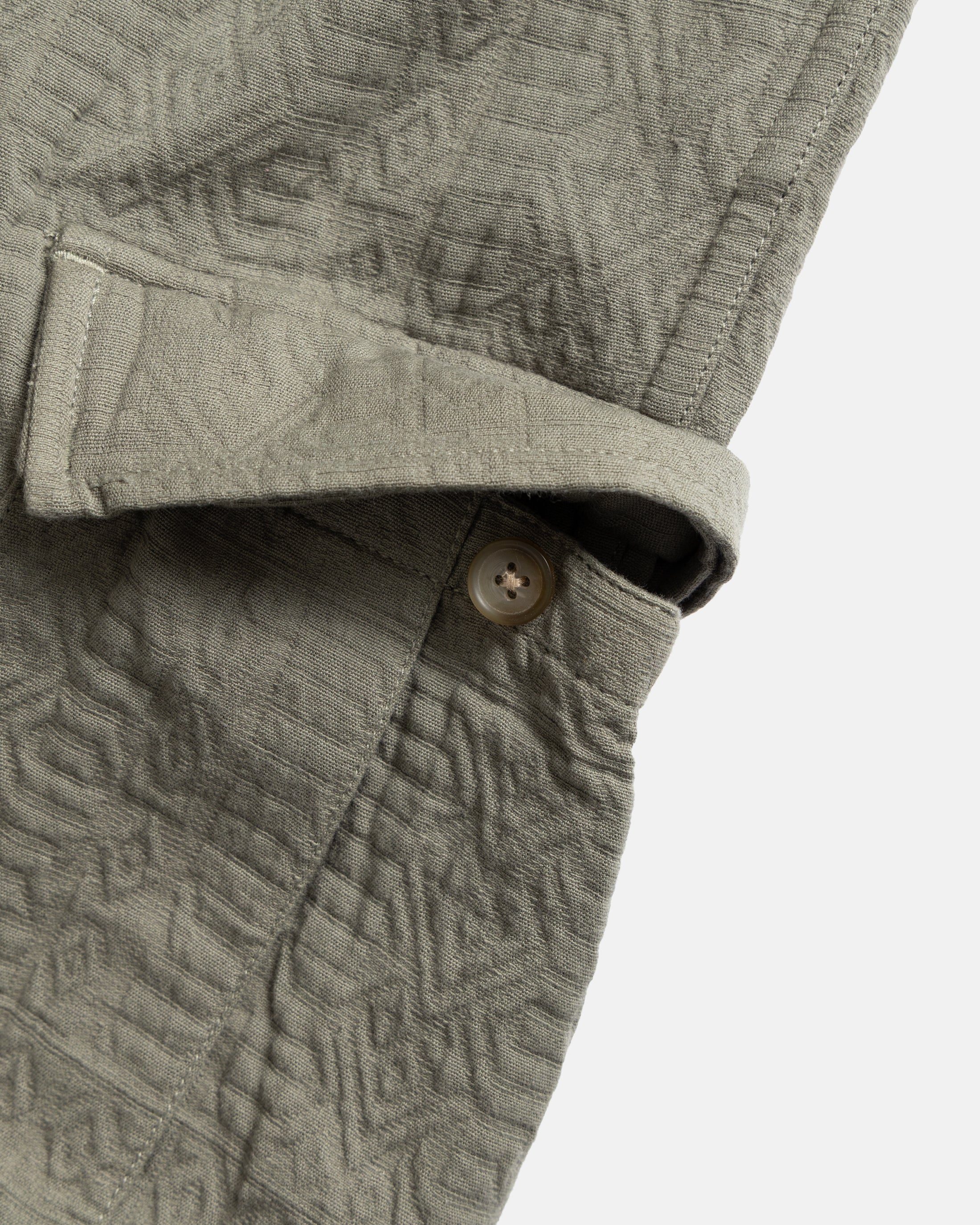 GORECKI CARGO PANT - ANCIENT OLIVE DOUBLE WEAVE JACQUARD COTTON - Image 5