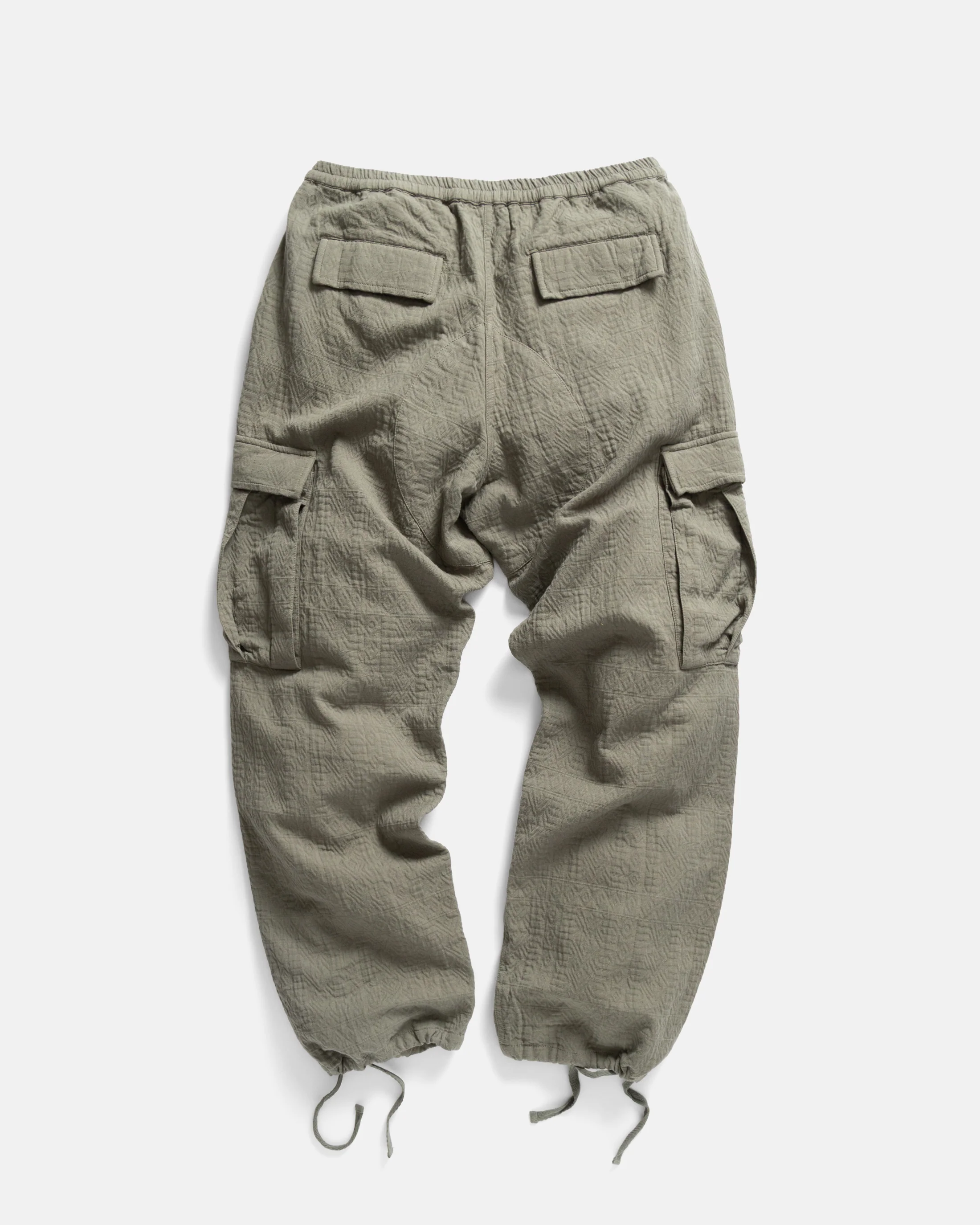 GORECKI CARGO PANT - ANCIENT OLIVE DOUBLE WEAVE JACQUARD COTTON - Image 9