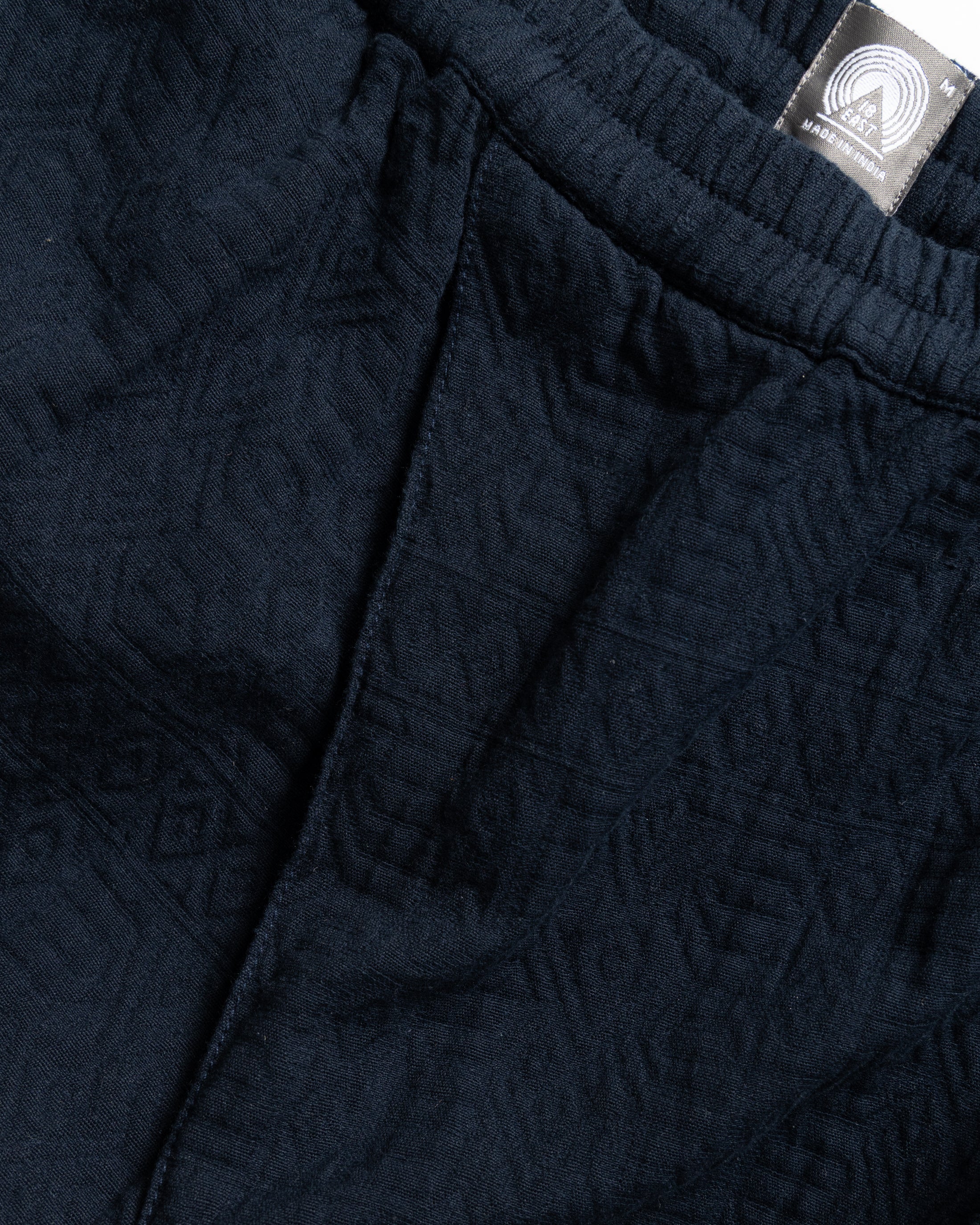 GORECKI CARGO PANT - NAVY DOUBLE WEAVE JACQUARD COTTON - Image 3