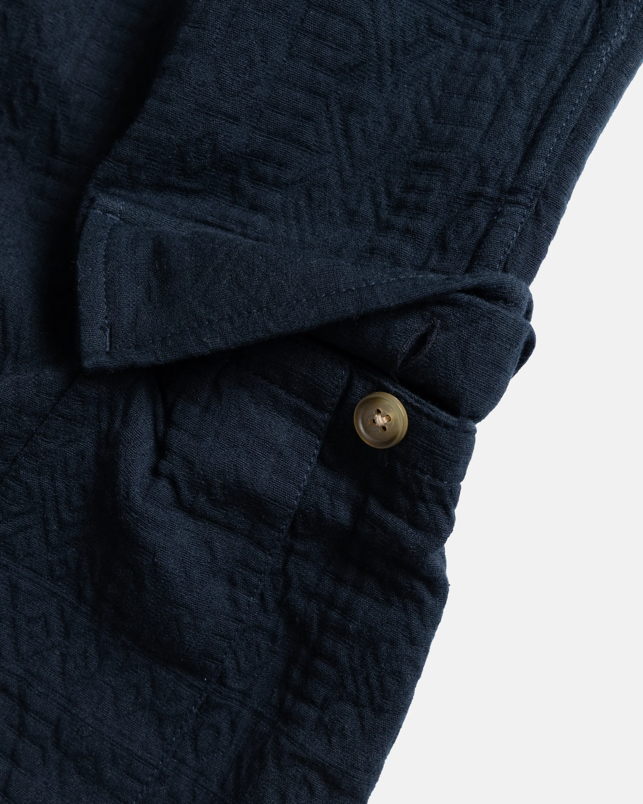 GORECKI CARGO PANT - NAVY DOUBLE WEAVE JACQUARD COTTON - Image 5