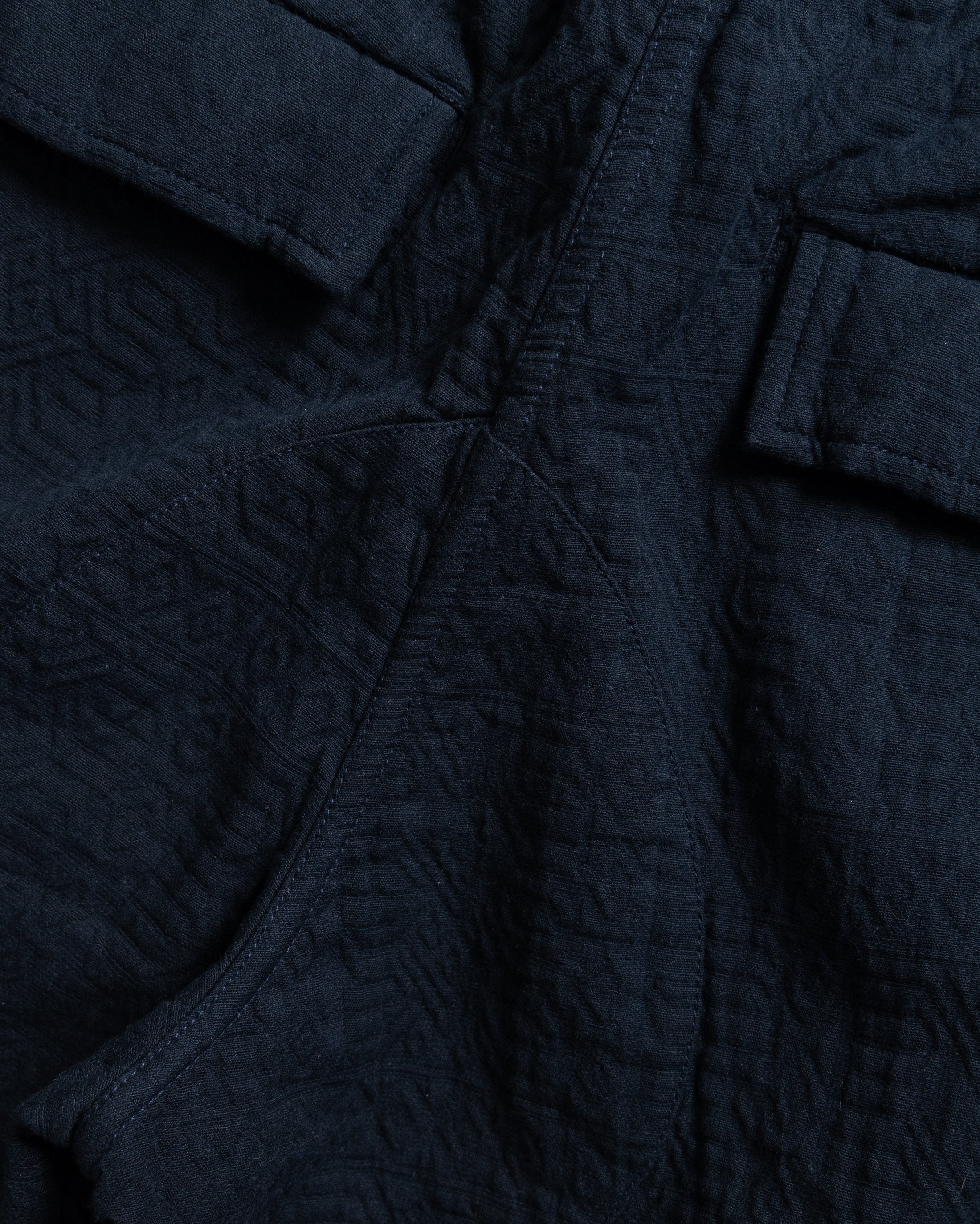 GORECKI CARGO PANT - NAVY DOUBLE WEAVE JACQUARD COTTON - Image 7