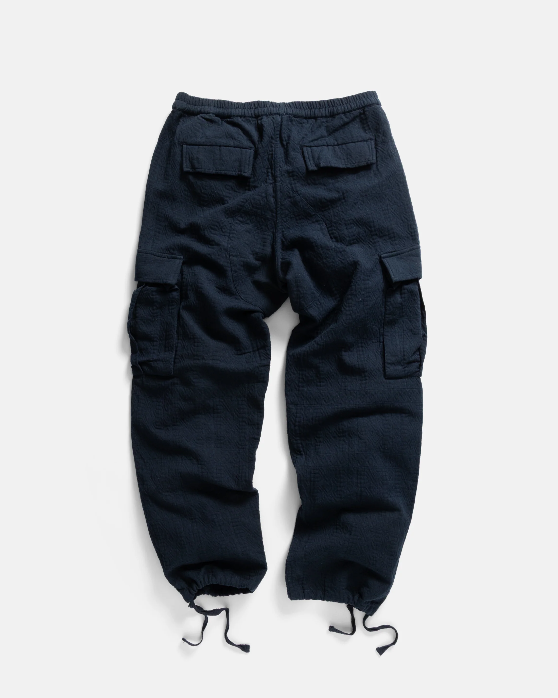 GORECKI CARGO PANT - NAVY DOUBLE WEAVE JACQUARD COTTON - Image 9