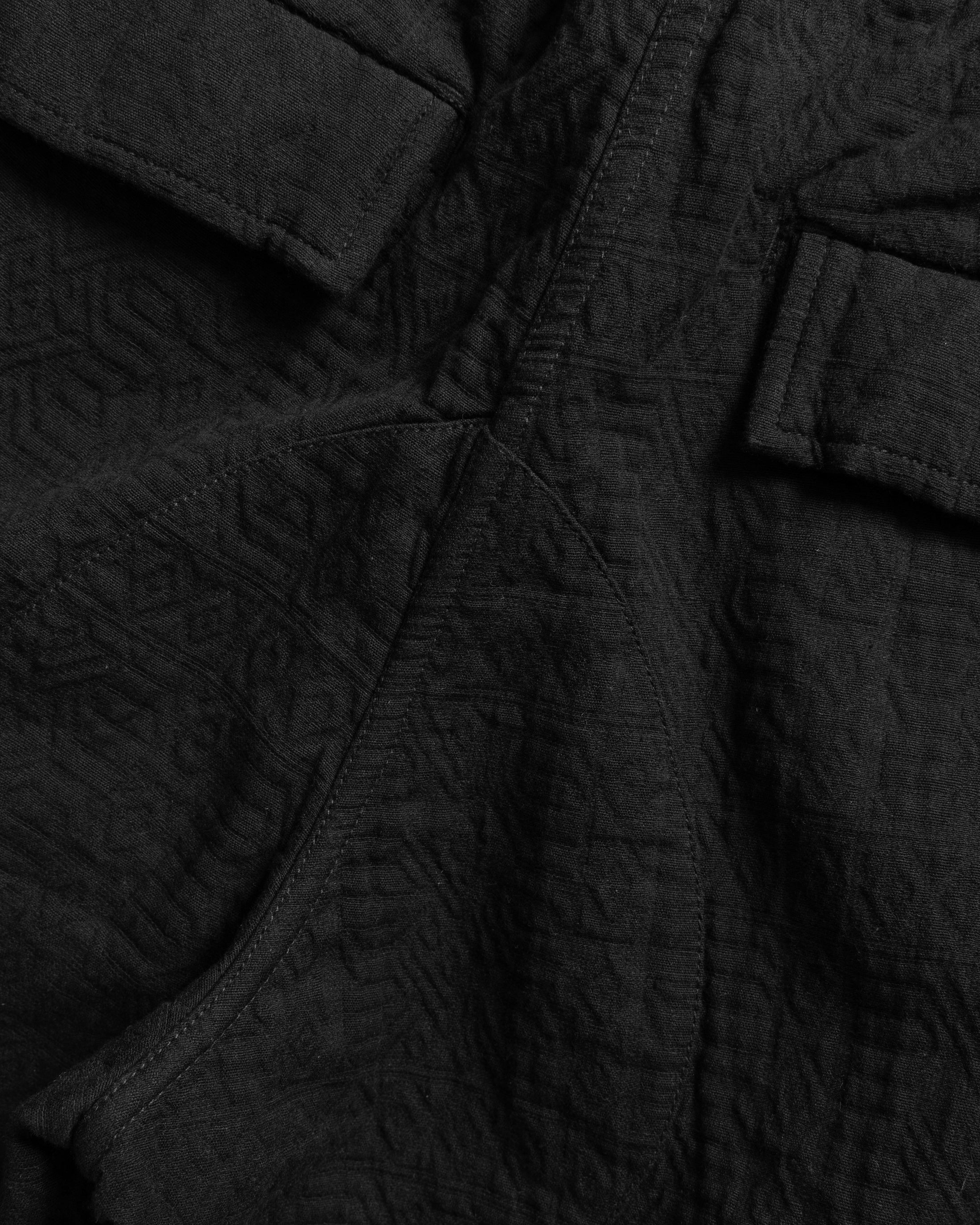 GORECKI CARGO PANT - BLACK DOUBLE WEAVE JACQUARD COTTON - Image 7