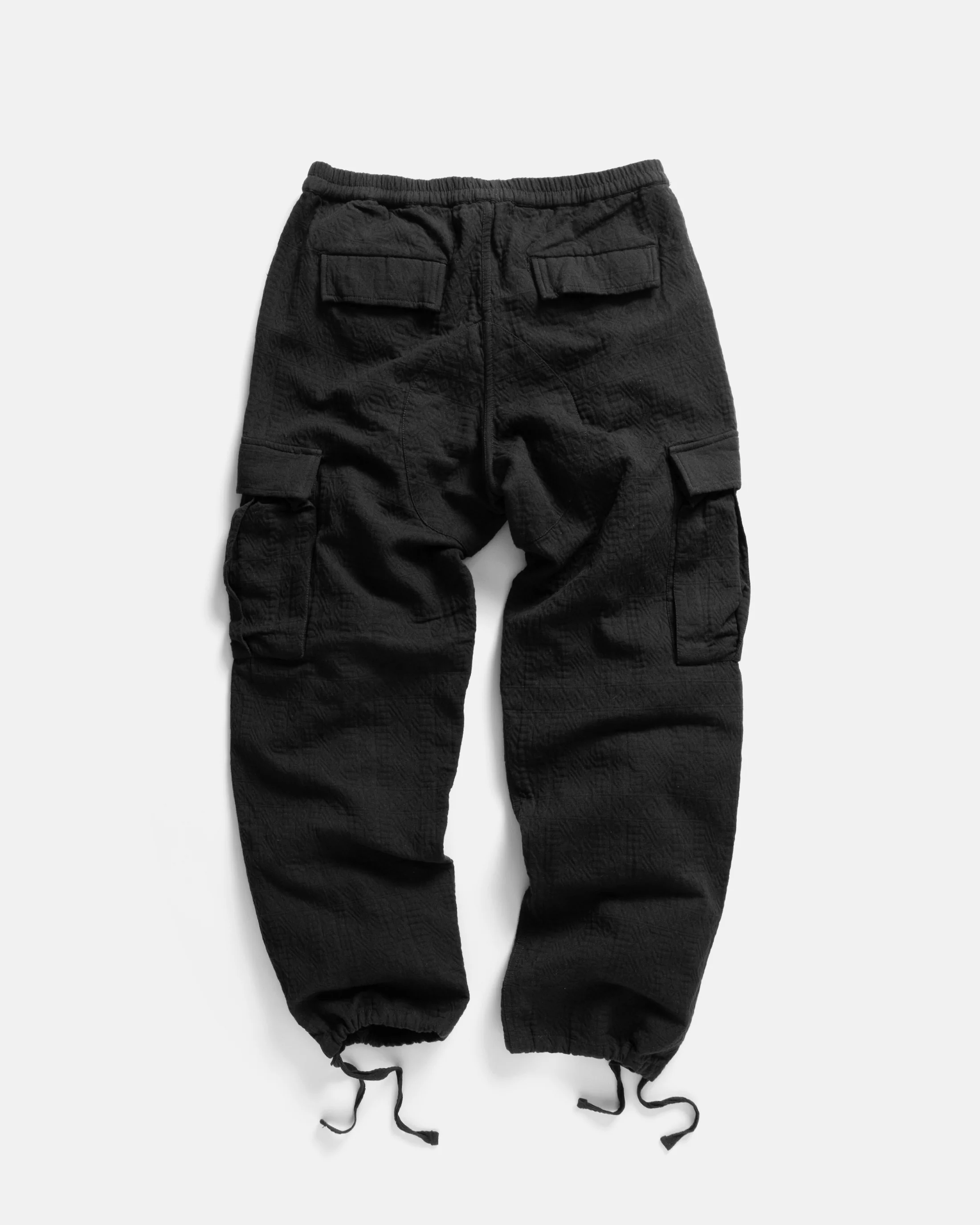 GORECKI CARGO PANT - BLACK DOUBLE WEAVE JACQUARD COTTON - Image 9