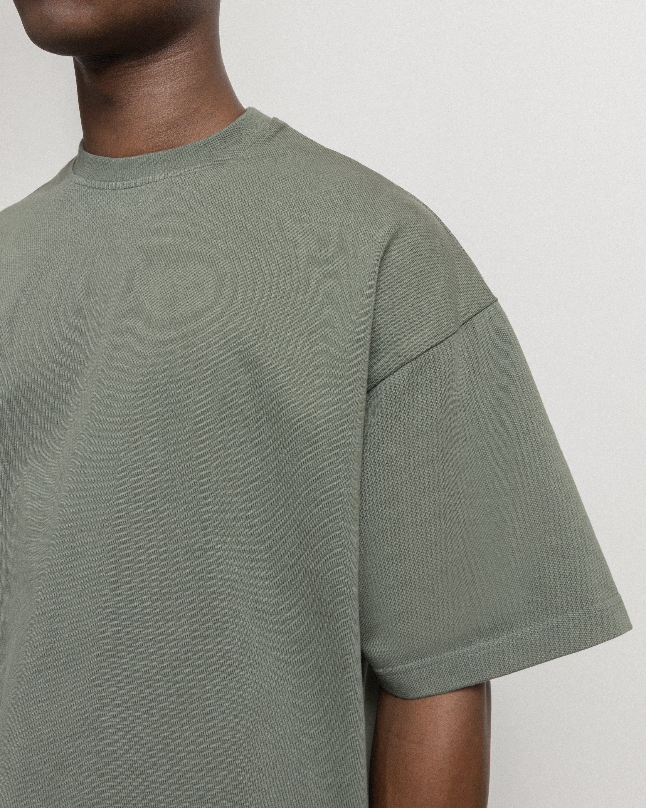 GRAHAME BIG TEE - DARK SAGE HEAVYWEIGHT COTTON JERSEY - Image 7