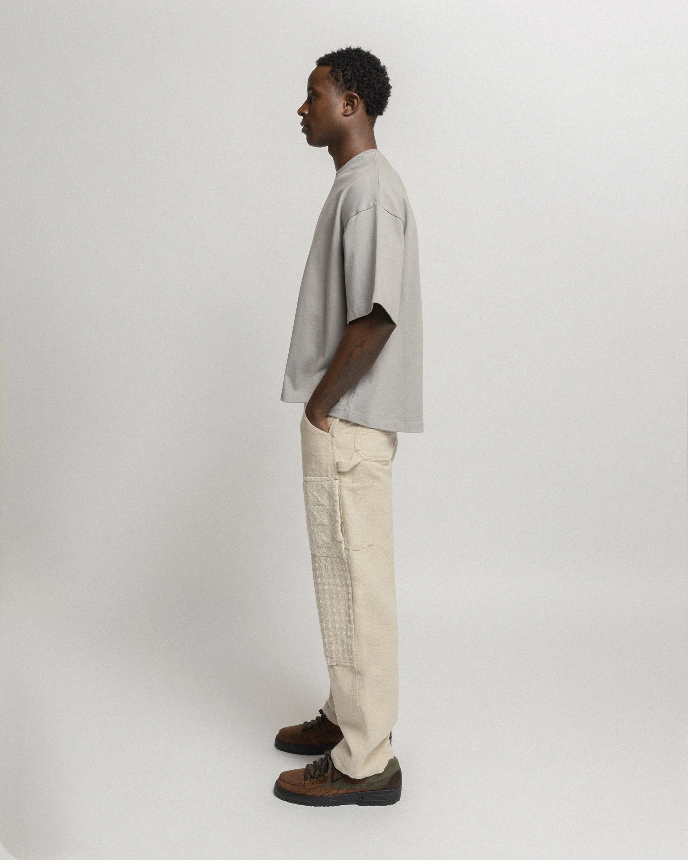 GRAHAME BIG TEE - WALNUT HEAVYWEIGHT COTTON JERSEY - Image 3