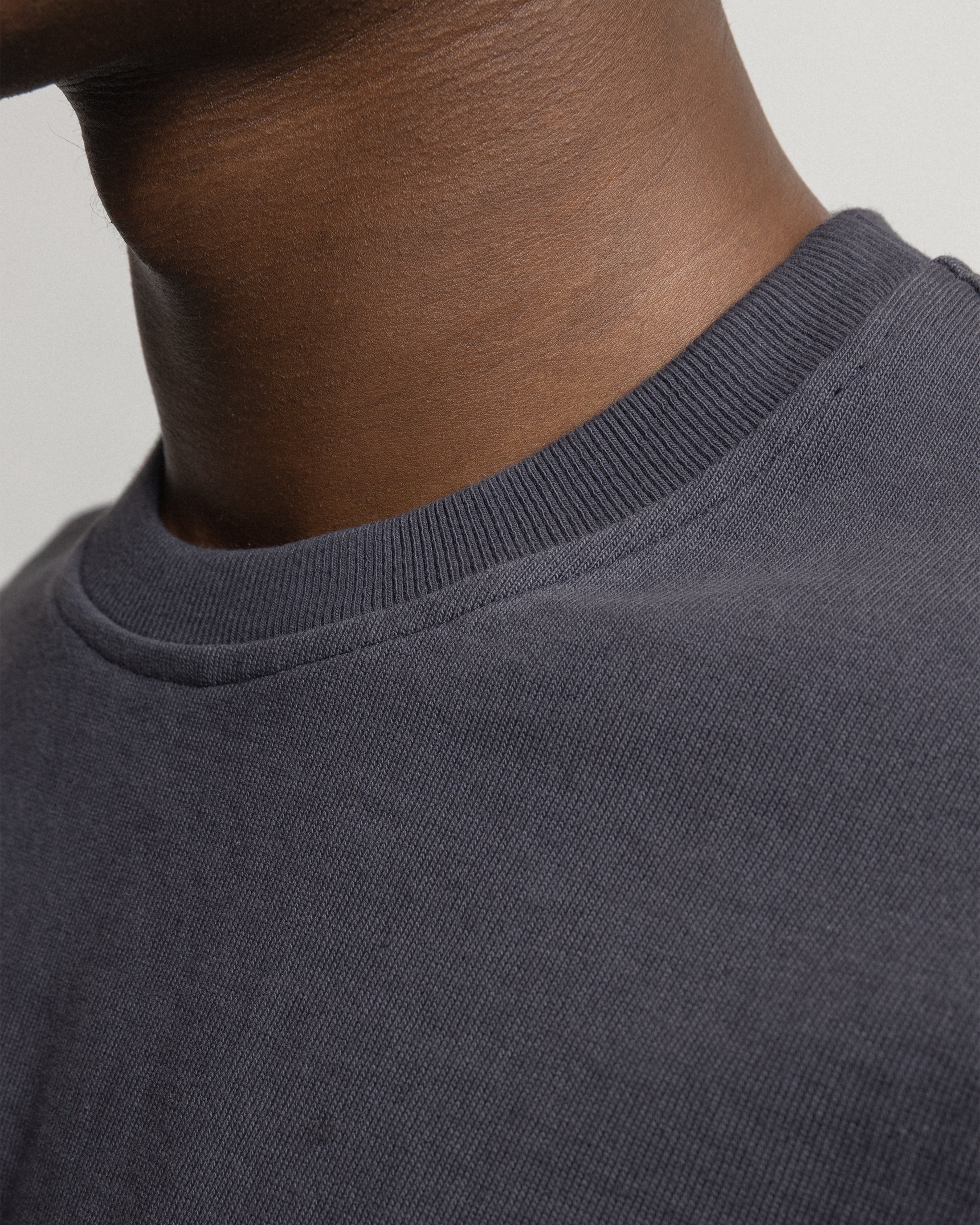 GRAHAME BIG TEE - WASHED NAVY HEAVYWEIGHT COTTON JERSEY - Image 4