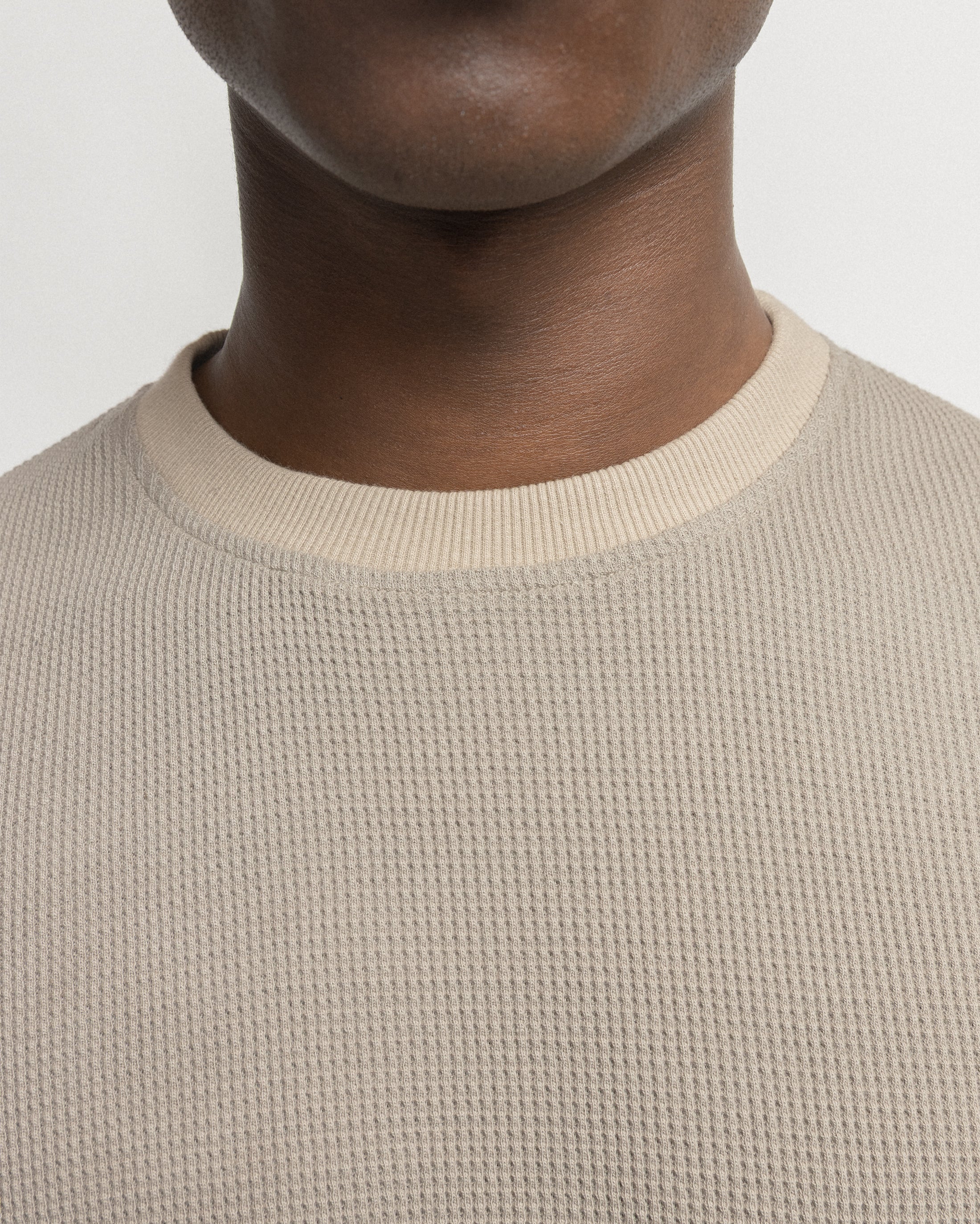HIROCK LTE HALF SLEEVE CREWNECK - WALNUT TECH COTTON LIGHTWEIGHT THERMAL - Image 4