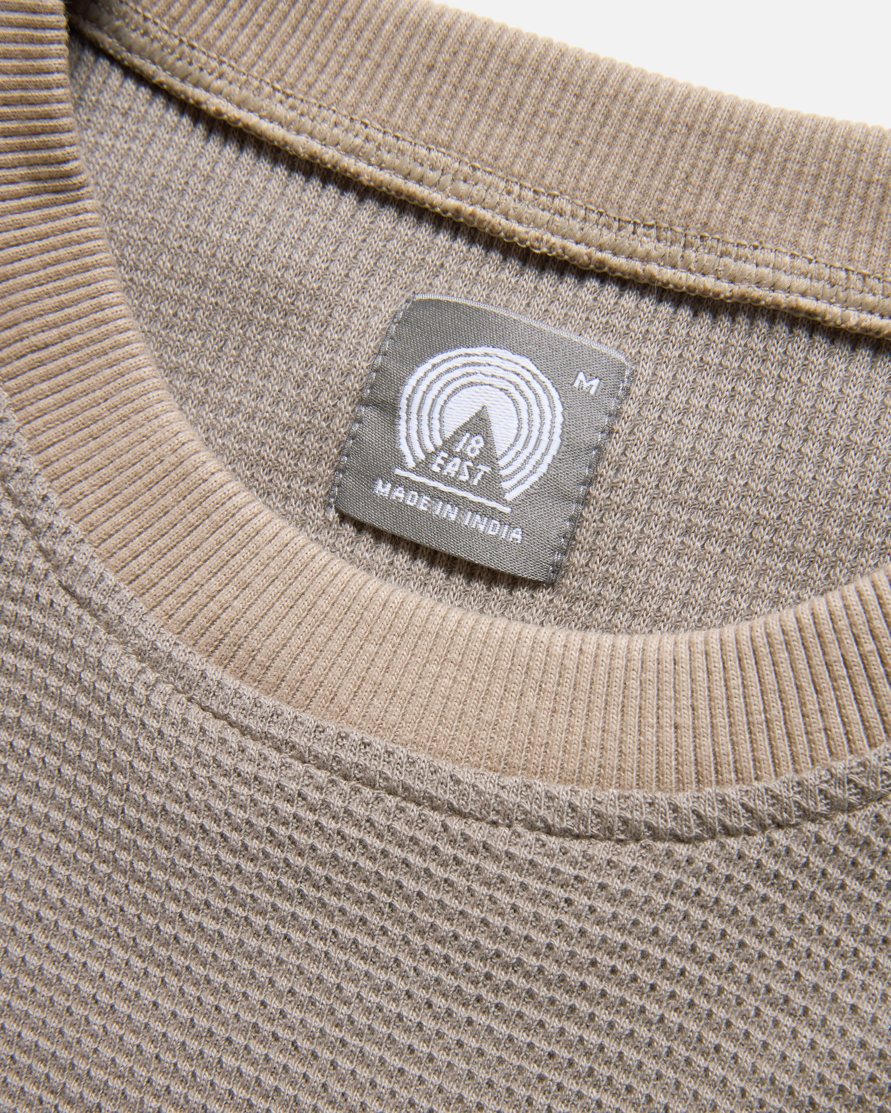 HIROCK LTE HALF SLEEVE CREWNECK - WALNUT TECH COTTON LIGHTWEIGHT THERMAL - Image 9