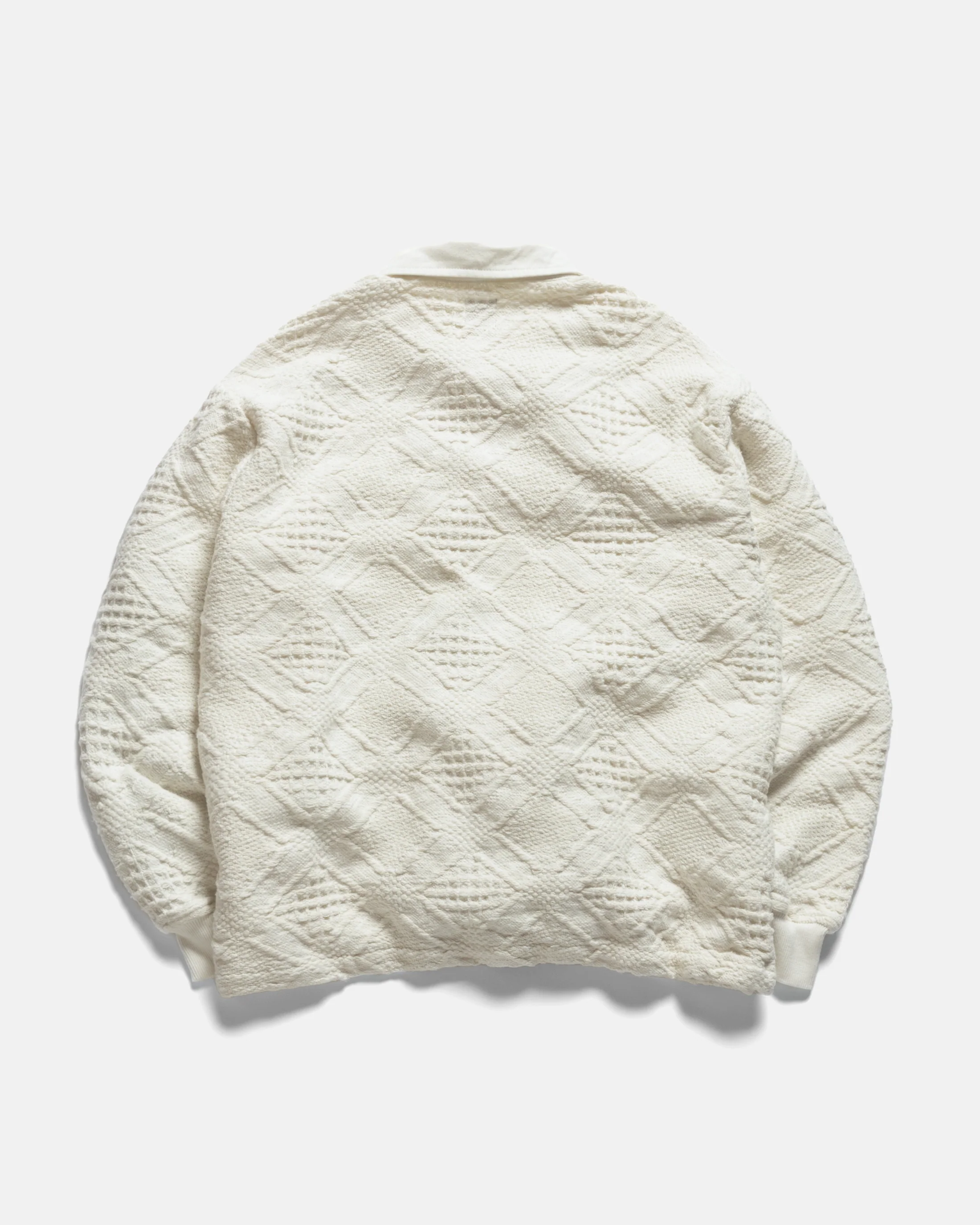 HOMER “SWEATER” POLO - WHITE HANDLOOM COTTON BLANKETING - Image 8