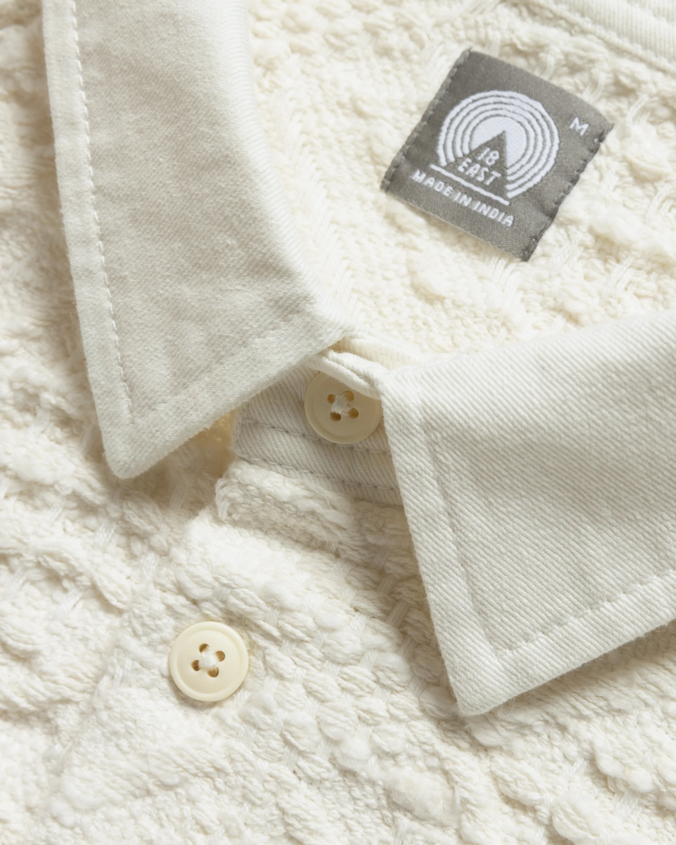 HOMER “SWEATER” POLO - WHITE HANDLOOM COTTON BLANKETING - Image 9