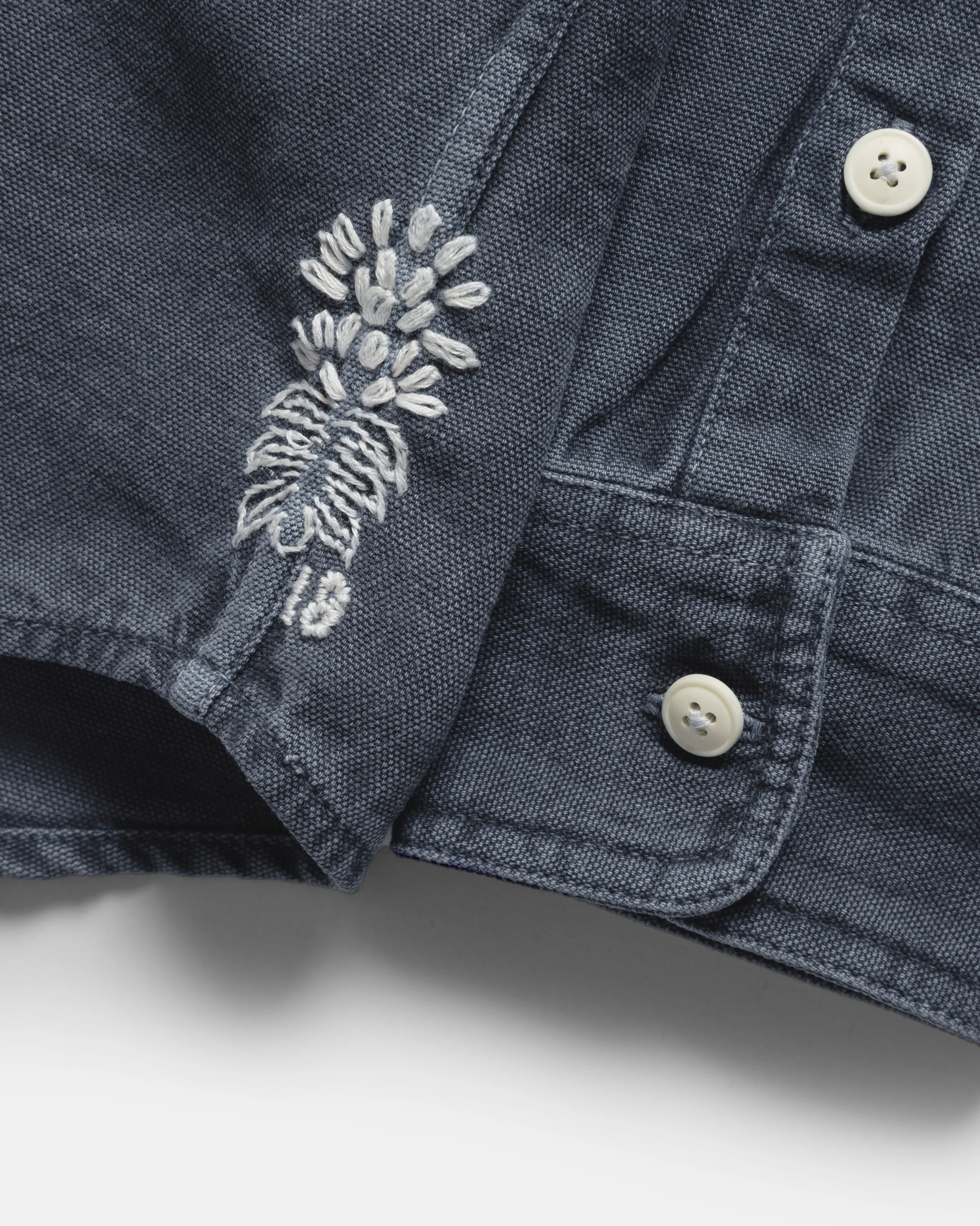 JESPER VINTAGE BUTTON DOWN SHIRT - NAVY PIGMENT DYED OXFORD CLOTH - Image 10