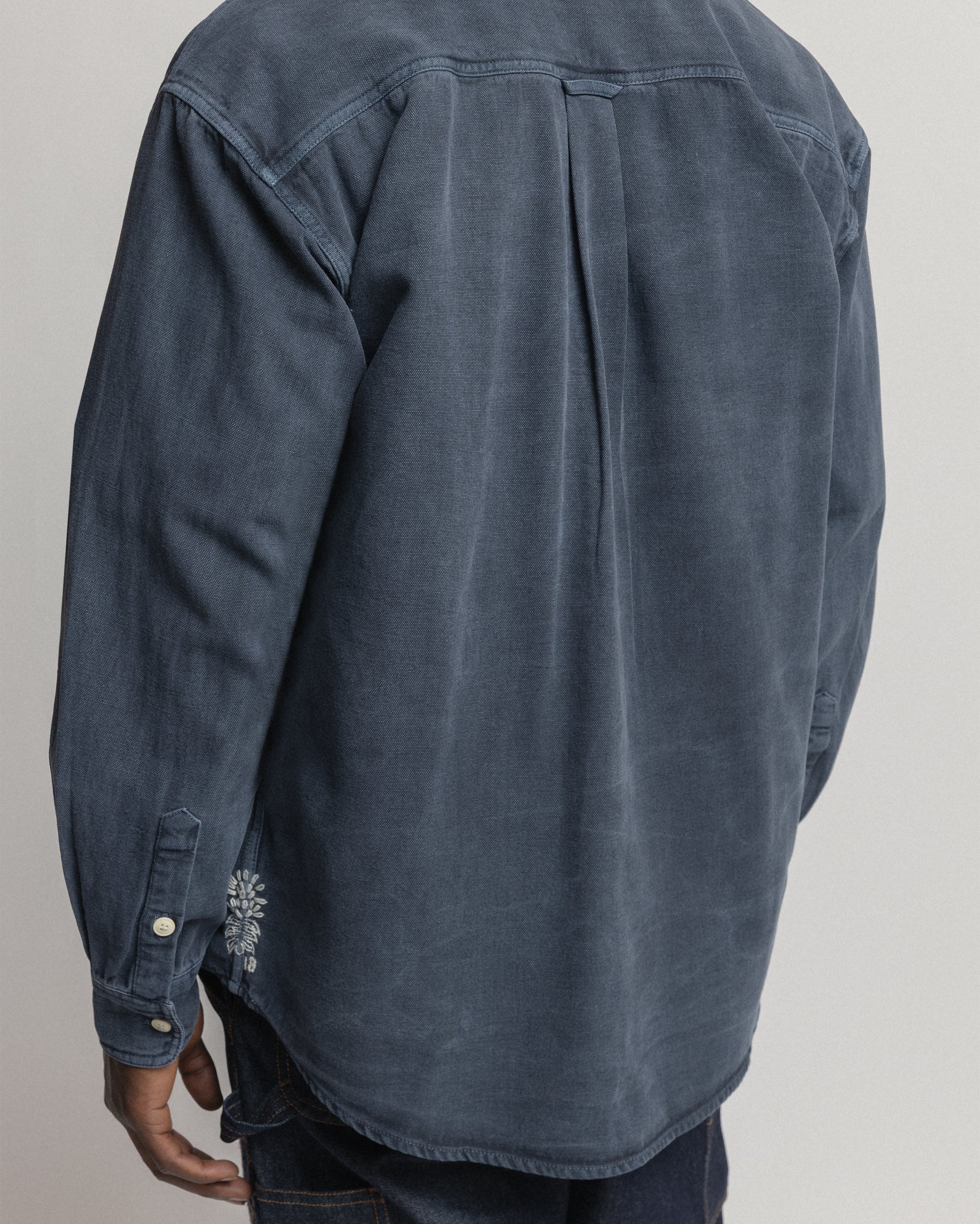 JESPER VINTAGE BUTTON DOWN SHIRT - NAVY PIGMENT DYED OXFORD CLOTH - Image 6