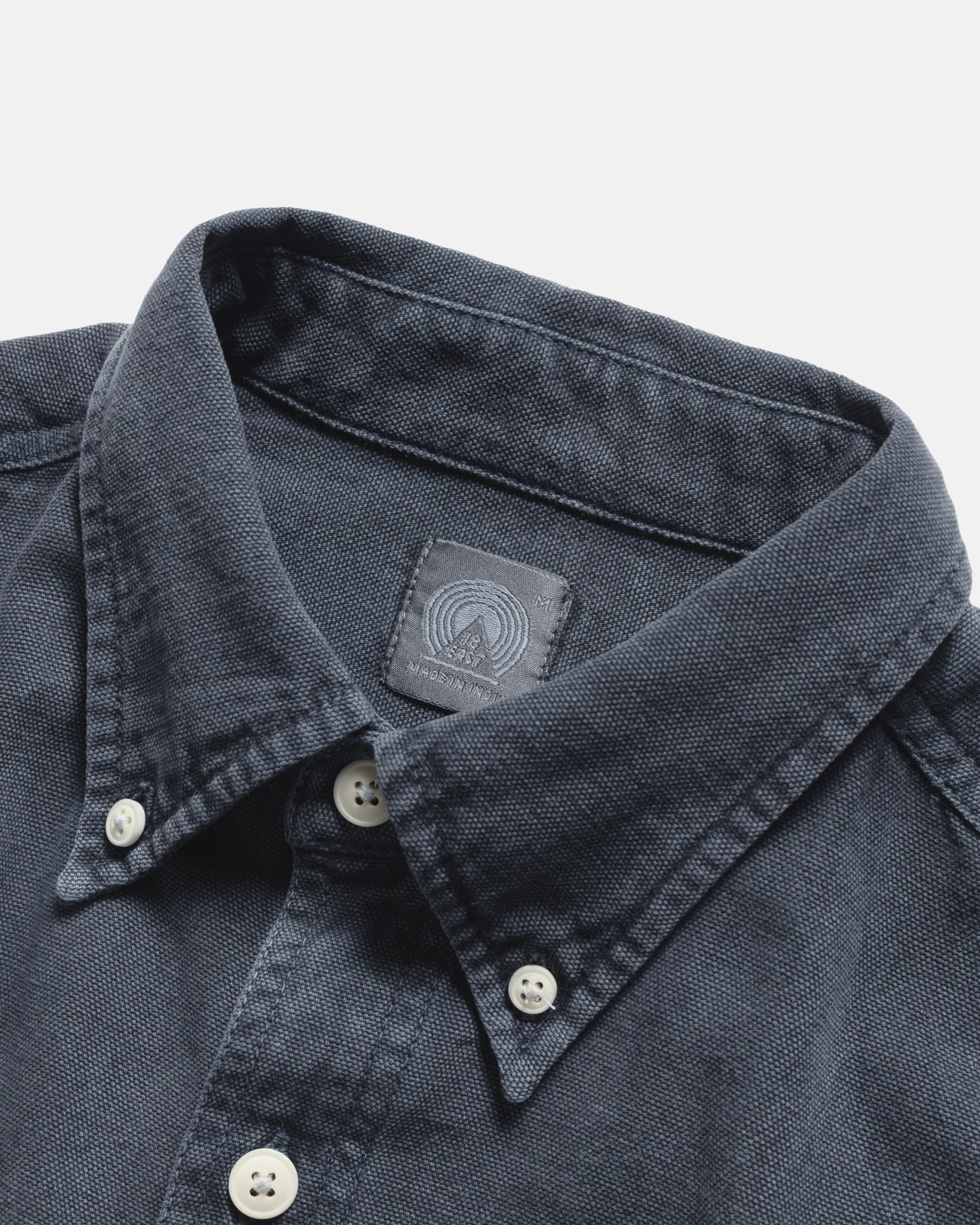 JESPER VINTAGE BUTTON DOWN SHIRT - NAVY PIGMENT DYED OXFORD CLOTH - Image 8