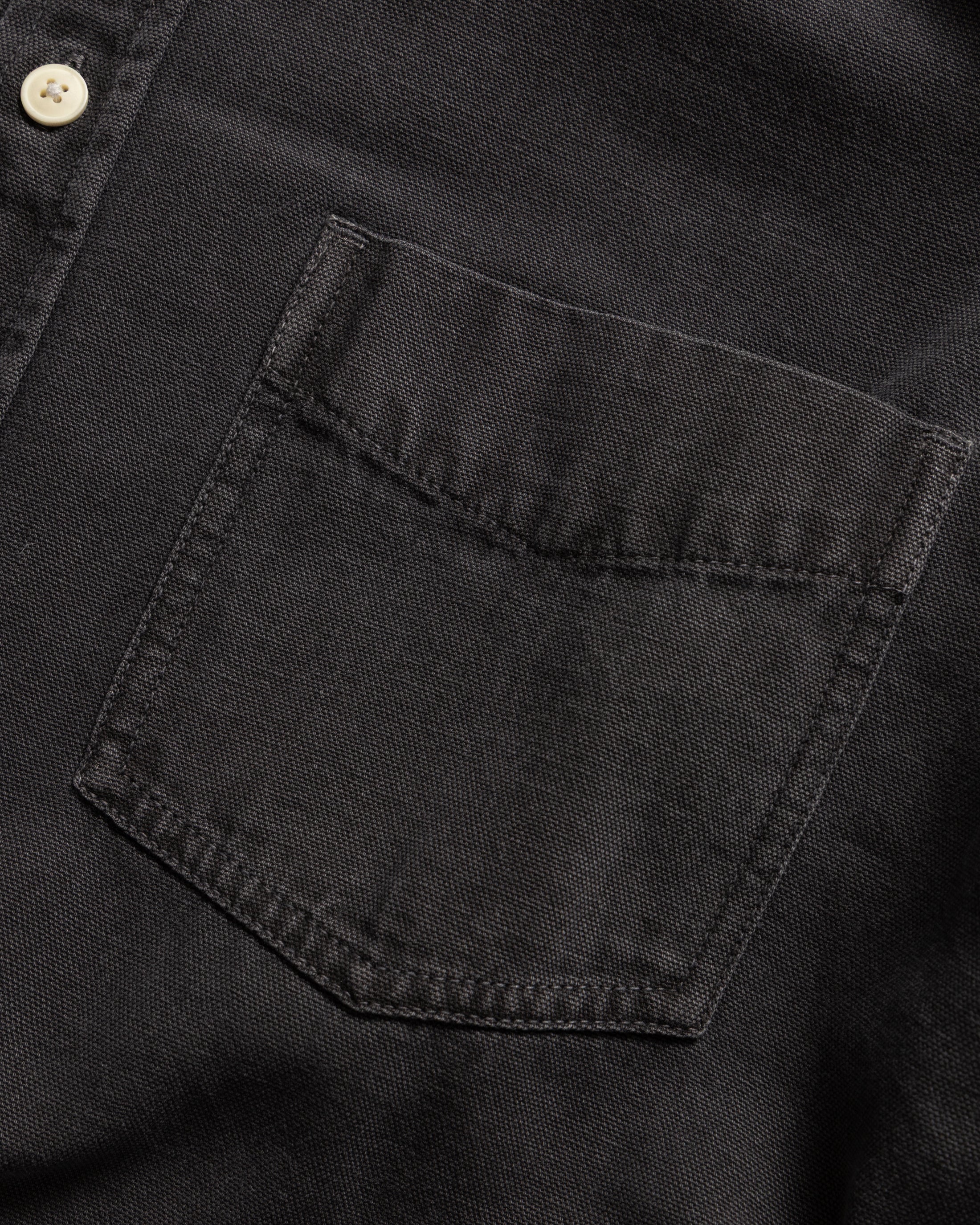 JESPER VINTAGE BUTTON DOWN SHIRT - BLACK PIGMENT DYED OXFORD CLOTH - Image 5