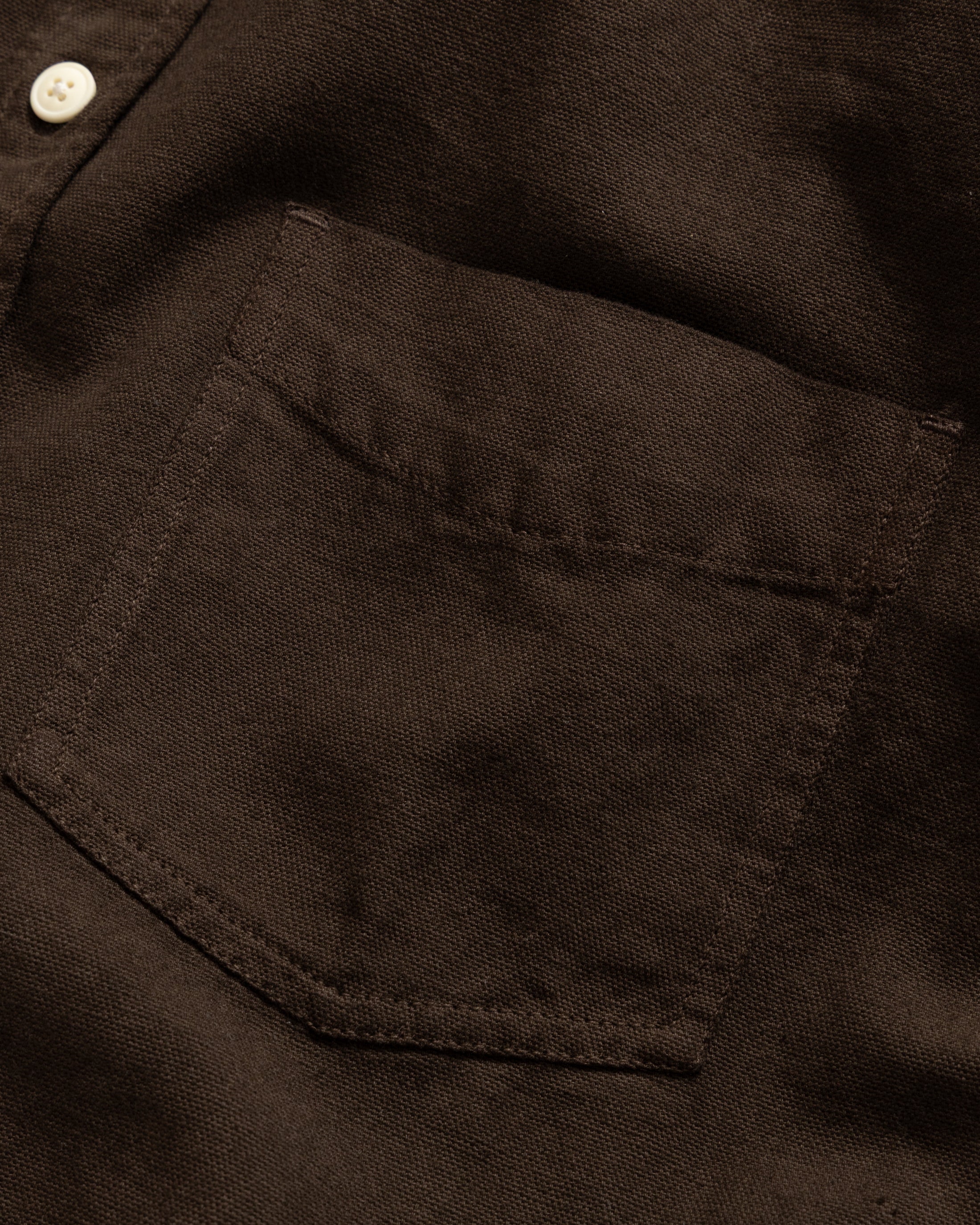 JESPER VINTAGE BUTTON DOWN SHIRT - FONDENTE CHOCOLATE OXFORD CLOTH - Image 3