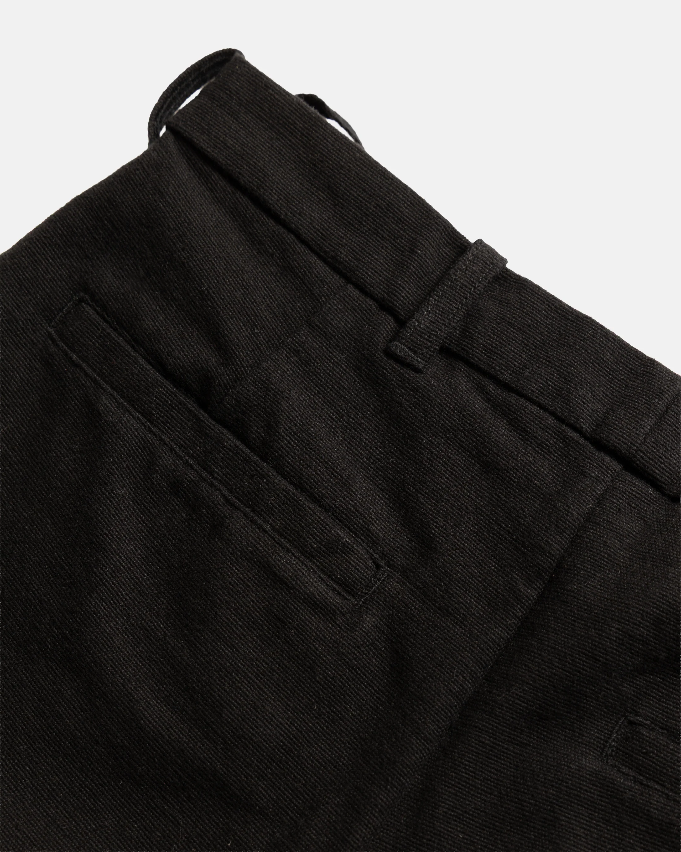JIAN SINGLE PLEAT PANT - BLACK HANDSPUN COTTON CANVAS - Image 3