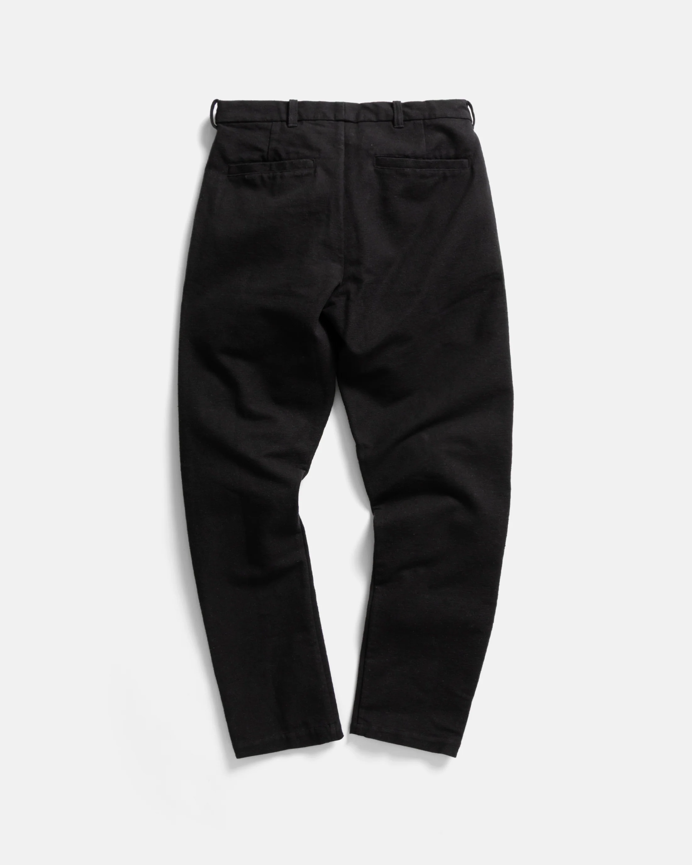 JIAN SINGLE PLEAT PANT - BLACK HANDSPUN COTTON CANVAS - Image 4