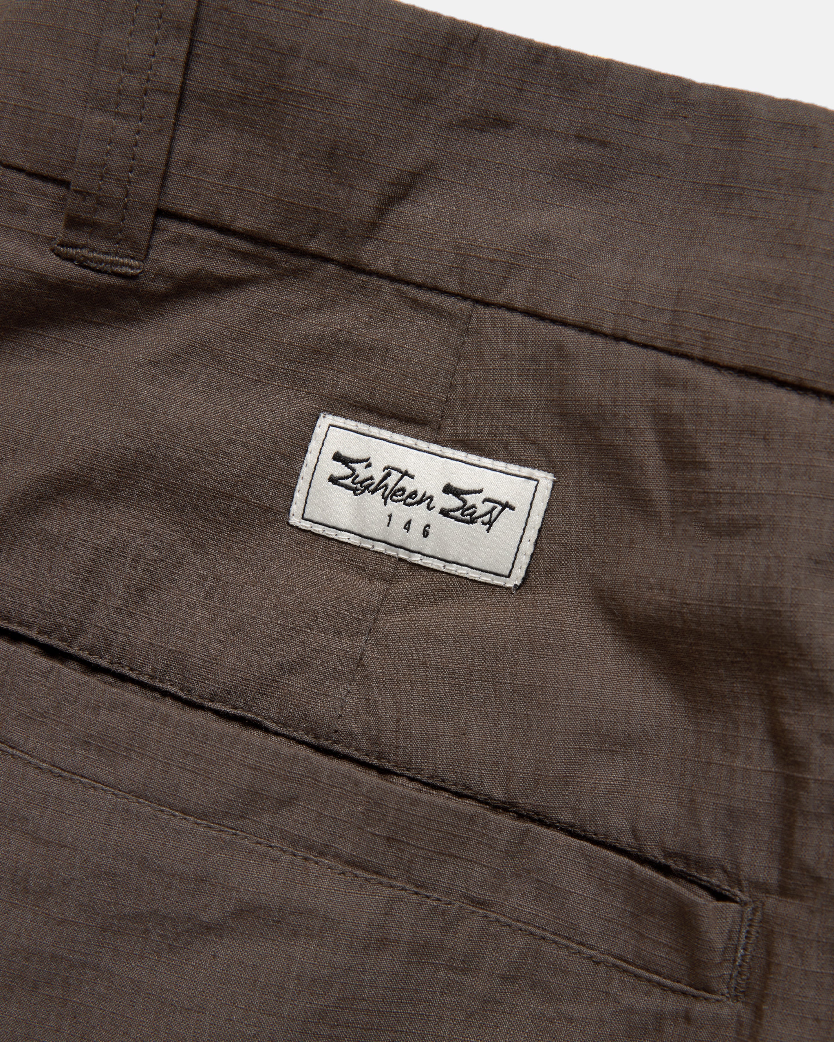 JIAN SINGLE PLEAT PANT - CHOCOLATE COTTON MICRO RIPSTOP - Image 8