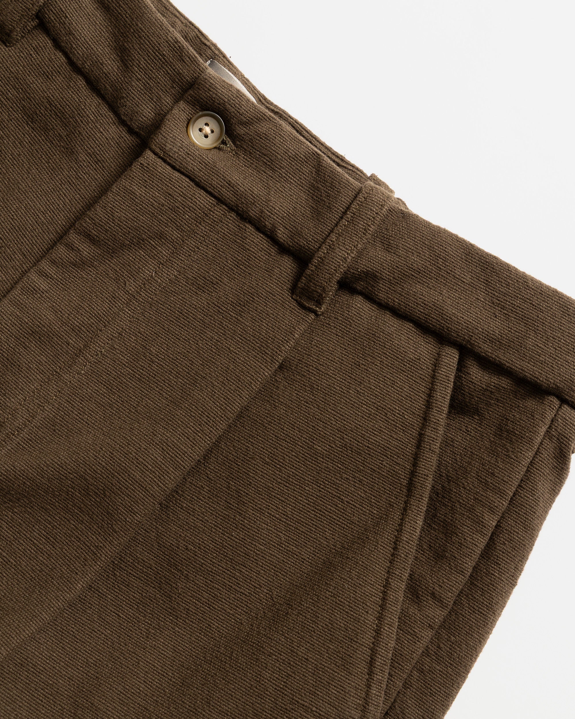 JIAN SINGLE PLEAT PANT - FONDENTE BROWN HANDSPUN COTTON CANVAS - Image 3
