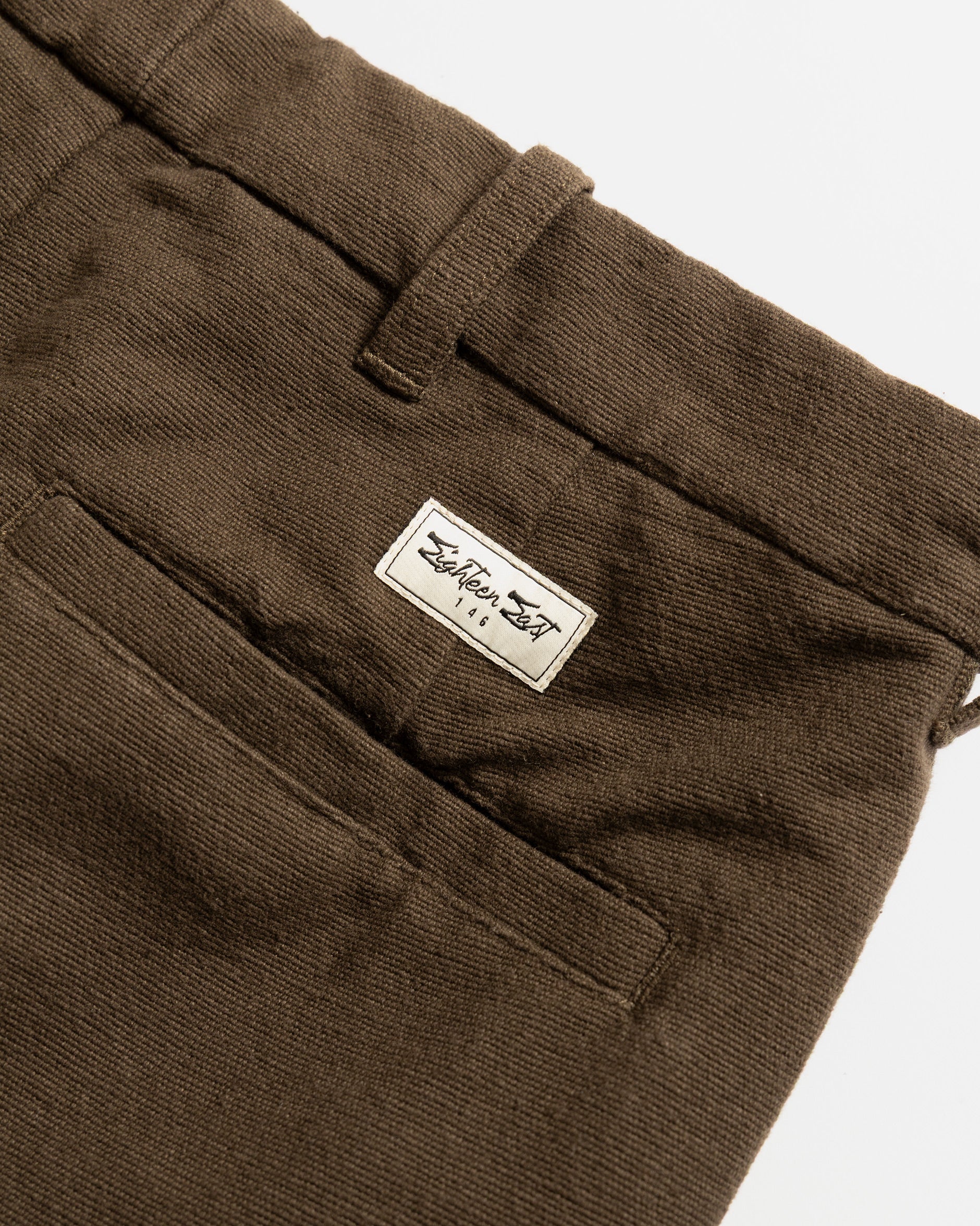 JIAN SINGLE PLEAT PANT - FONDENTE BROWN HANDSPUN COTTON CANVAS - Image 6