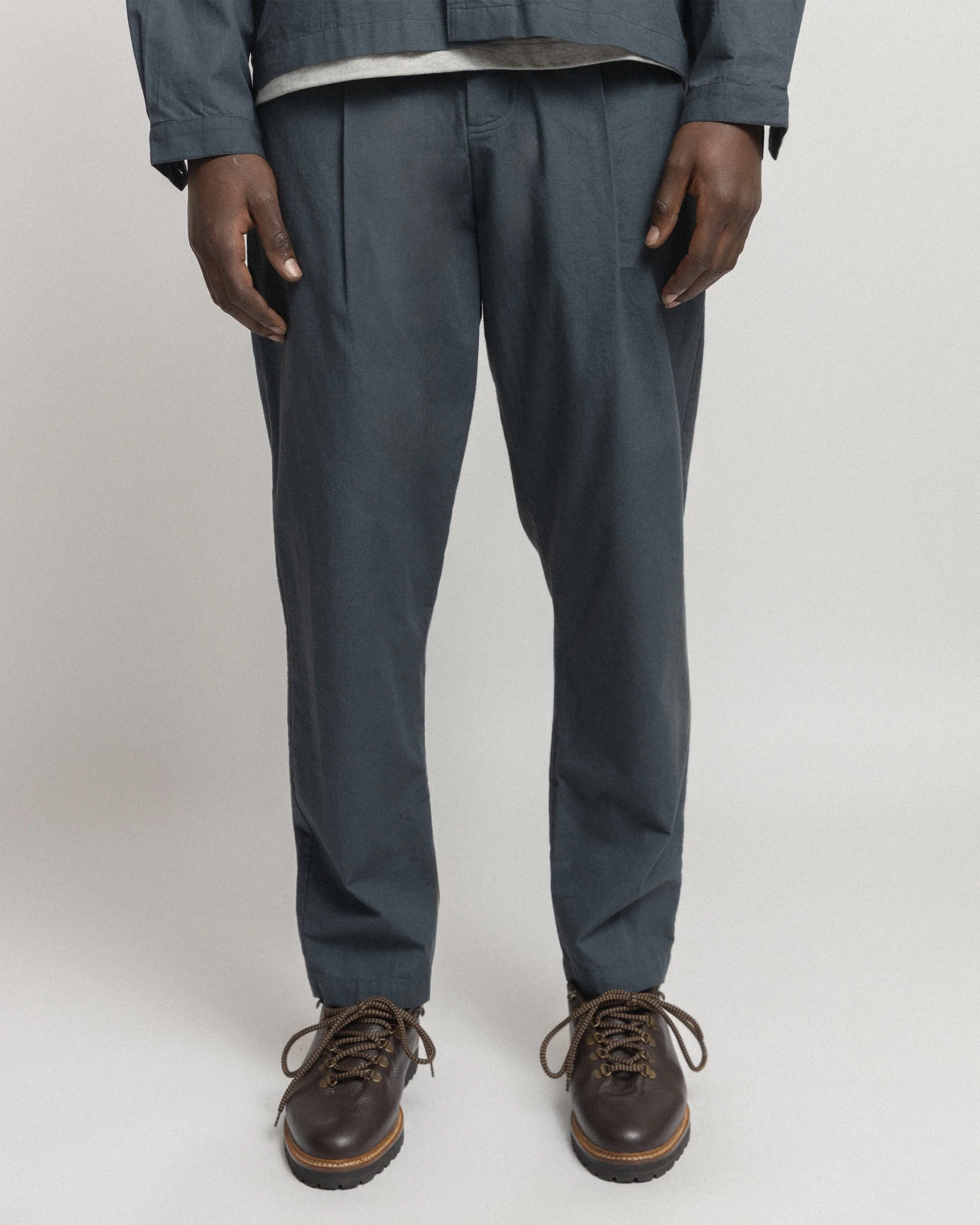 JIAN SINGLE PLEAT PANT - WASHED SLATE COTTON MICRO RIPSTOP - Image 3