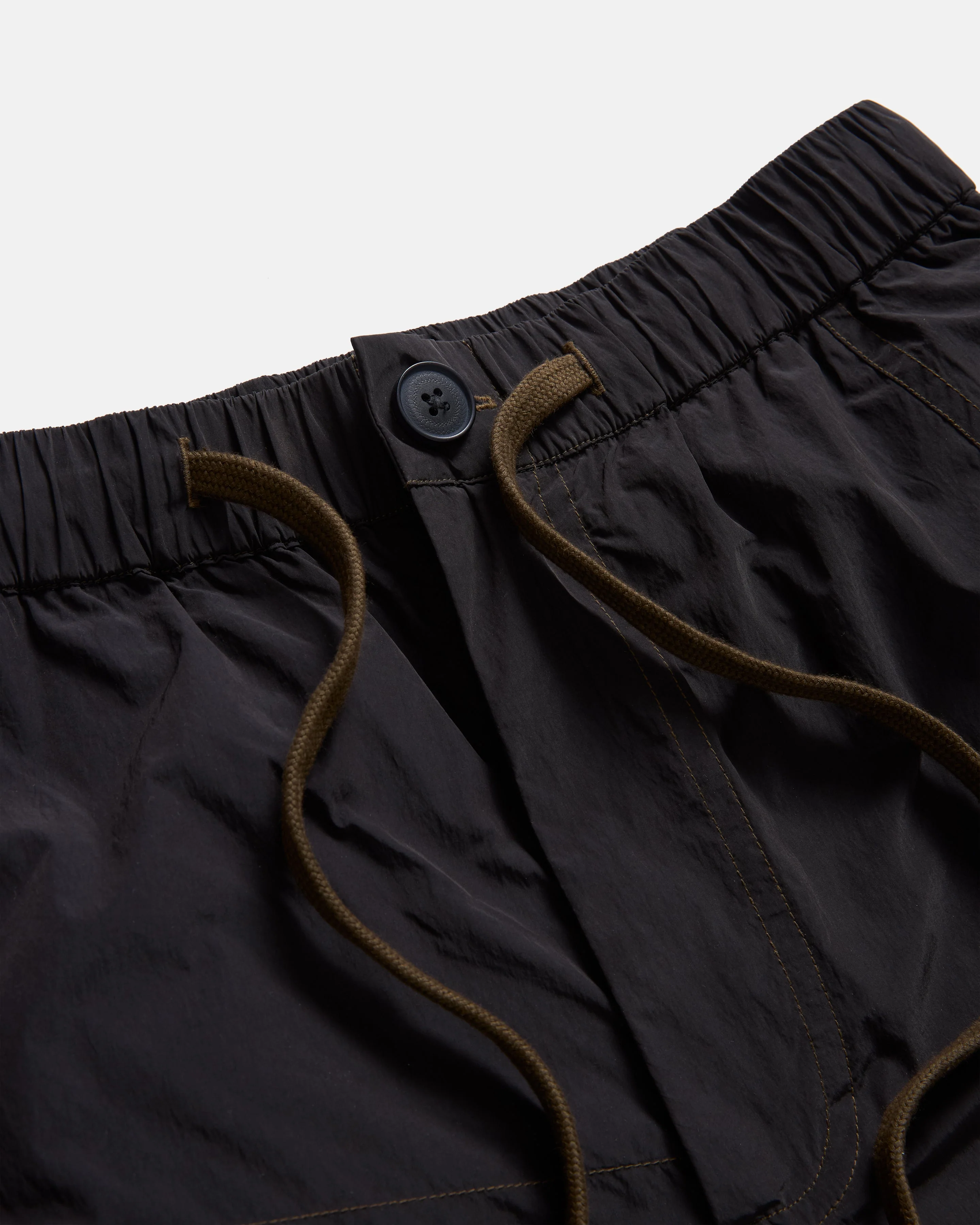 KADEN BALLOON PANT - BLACK BRUSHED NYLON WITH SHROOM STITCHING - Image 4