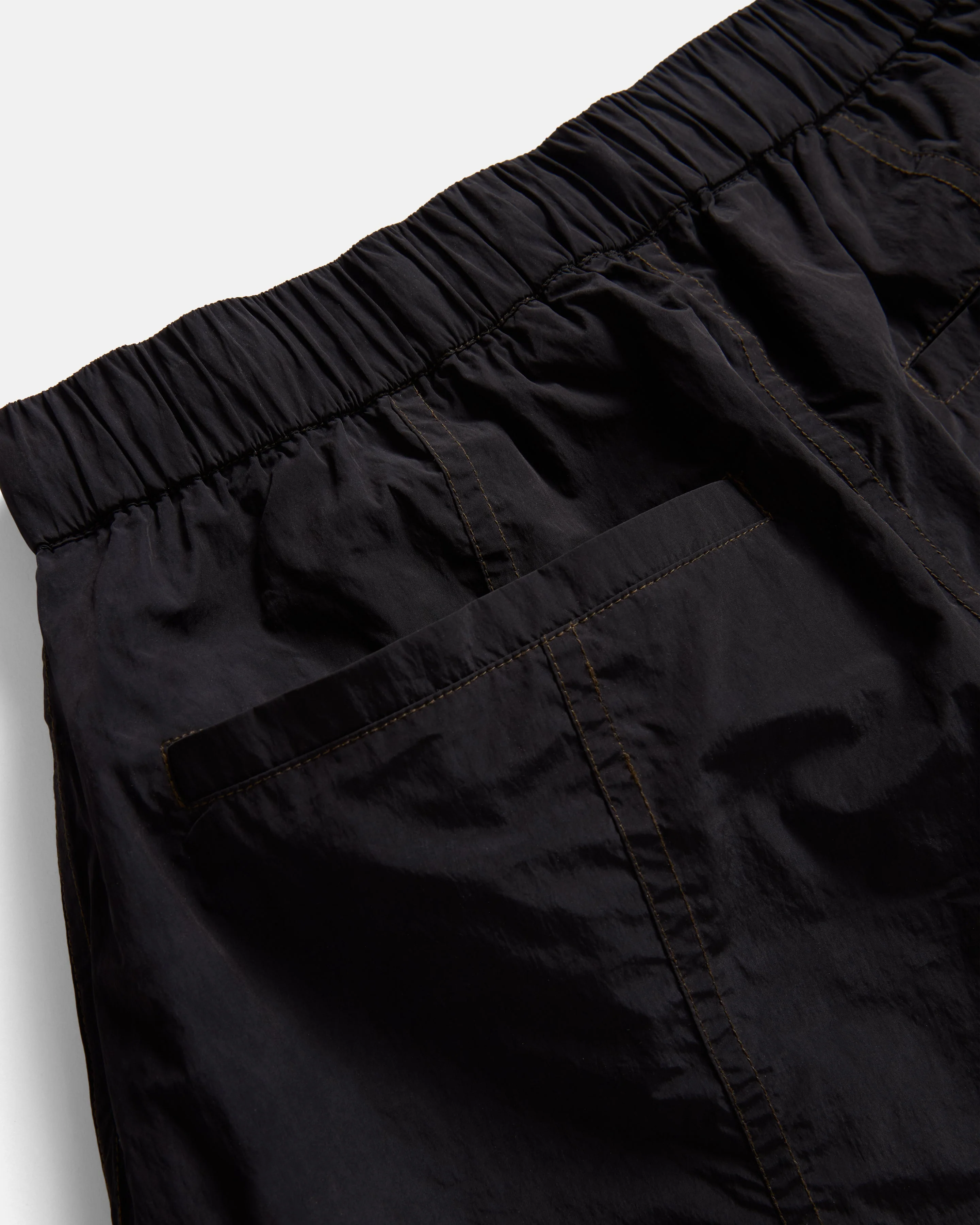 KADEN BALLOON PANT - BLACK BRUSHED NYLON WITH SHROOM STITCHING - Image 5