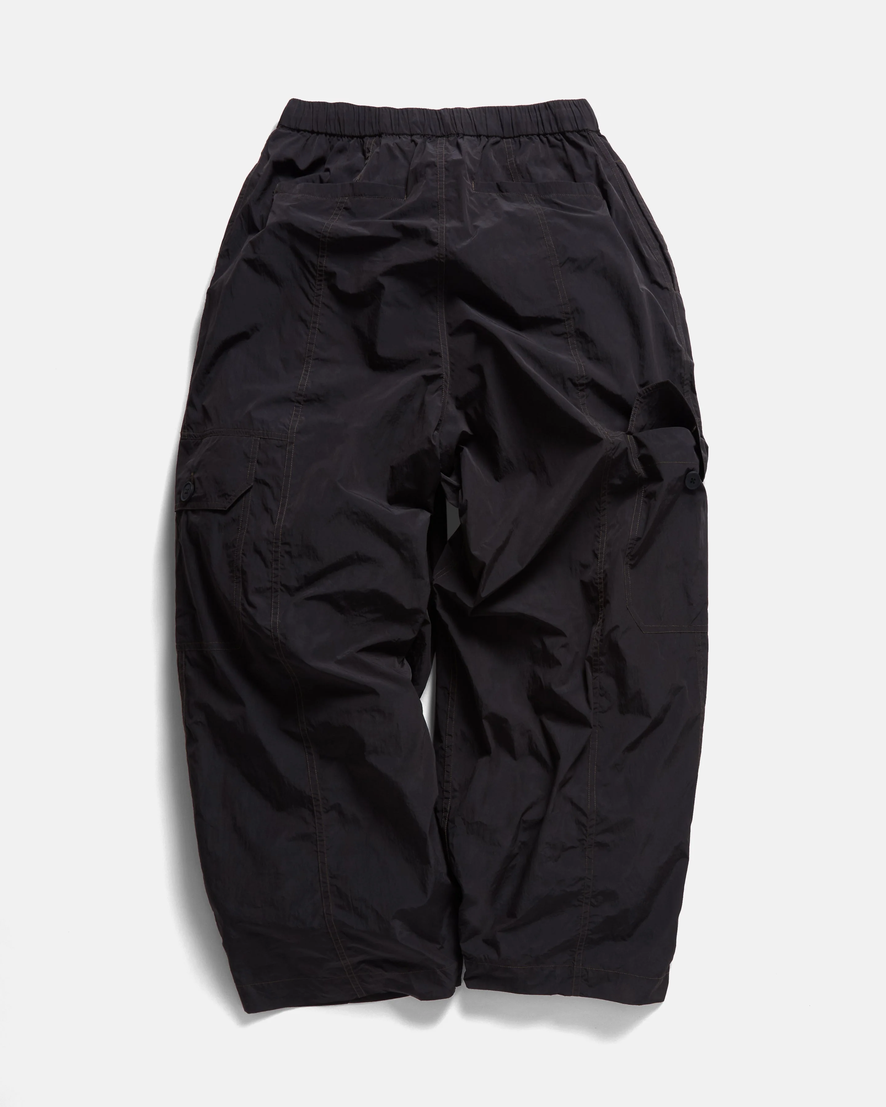 KADEN BALLOON PANT - BLACK BRUSHED NYLON WITH SHROOM STITCHING - Image 6
