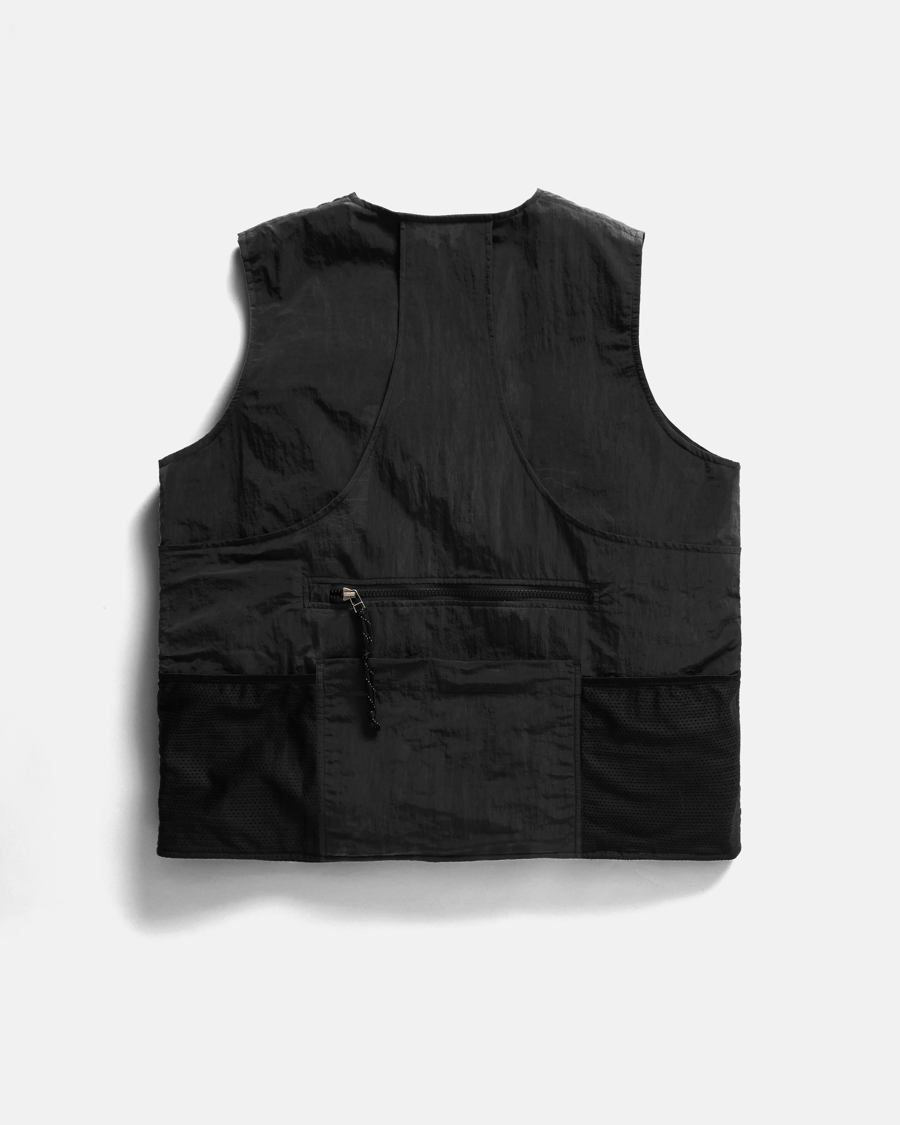 KEARSE REVERSIBLE UTILITY VEST - BLACK WAXED NYLON / MIDNIGHT COTTON/NYLON RIPSTOP - Image 8
